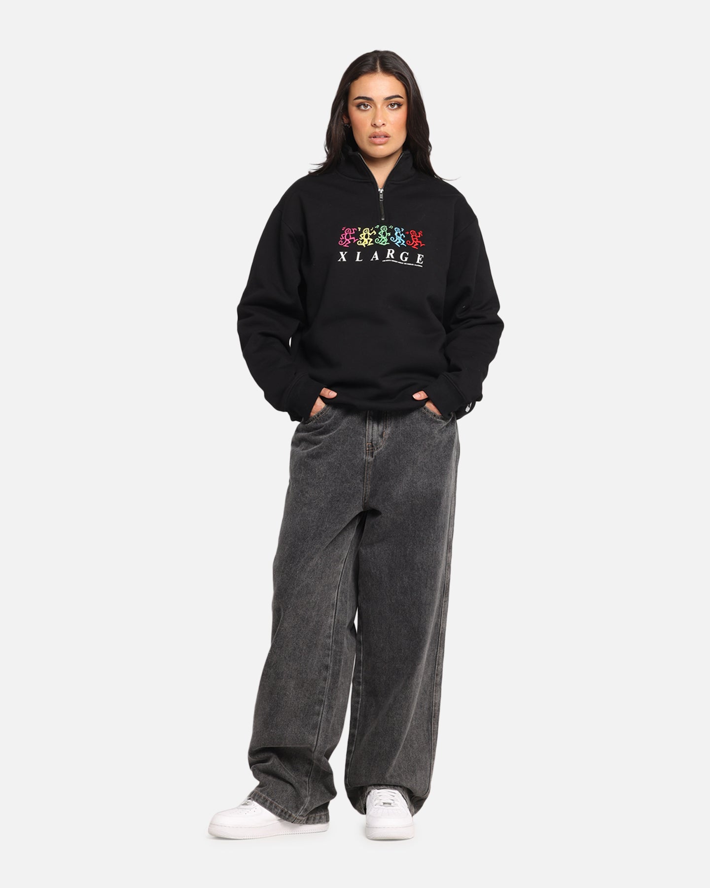 X-Large Funky Quarter Zip Crewneck Black、mySite、zt4zffjzw