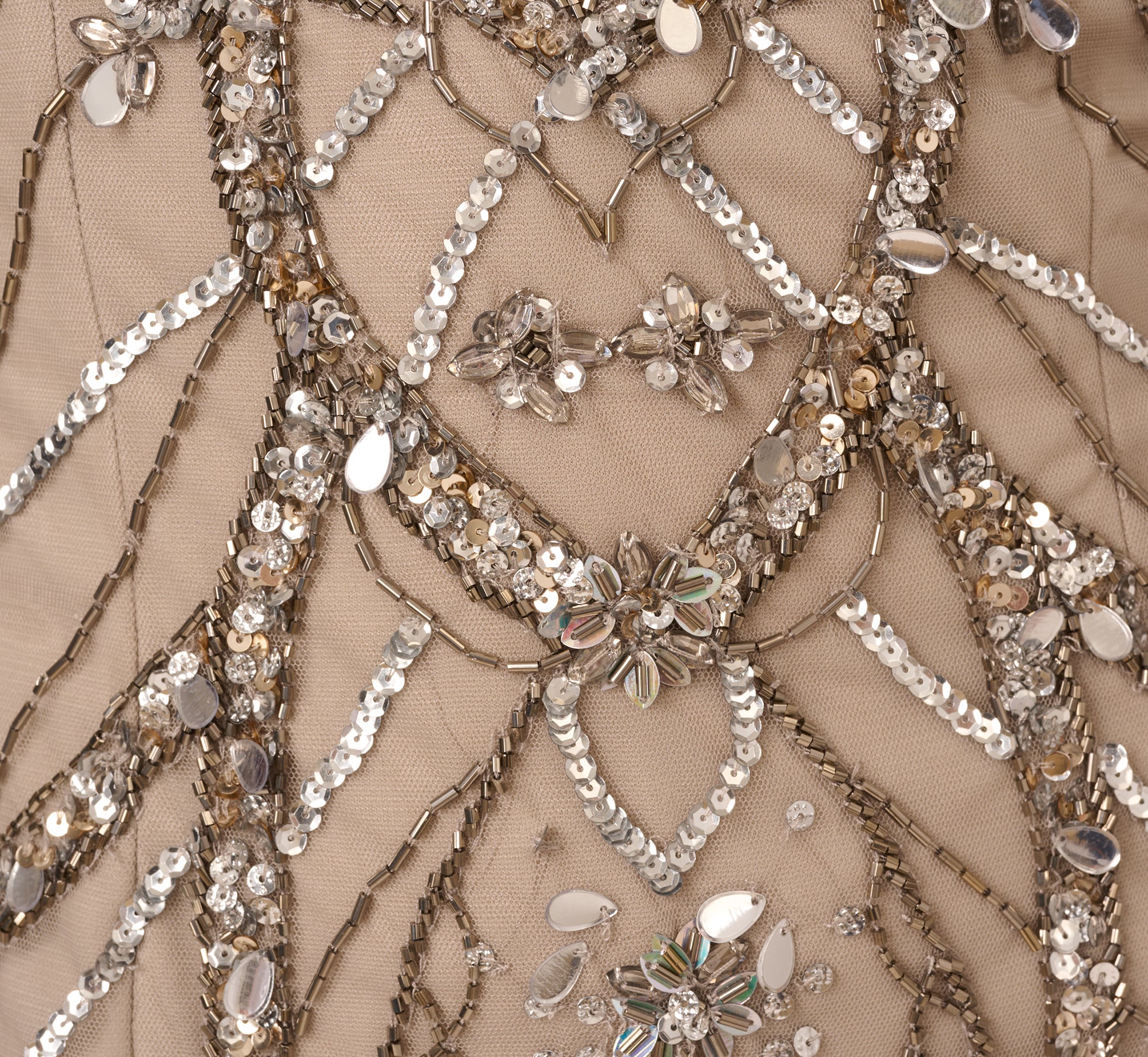 Illusion Beaded Cape Dress In Platinum、mySite、solidvoid