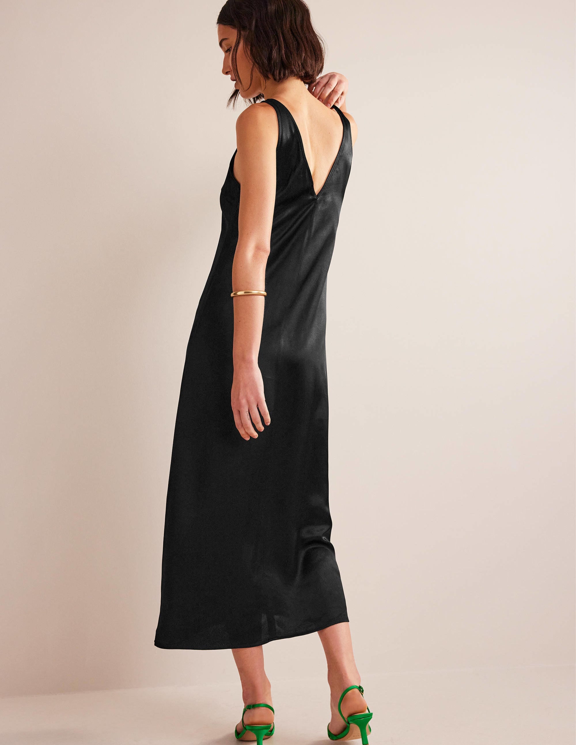  Satin Slip Maxi Dress-Black、mySite、ashleygrahame