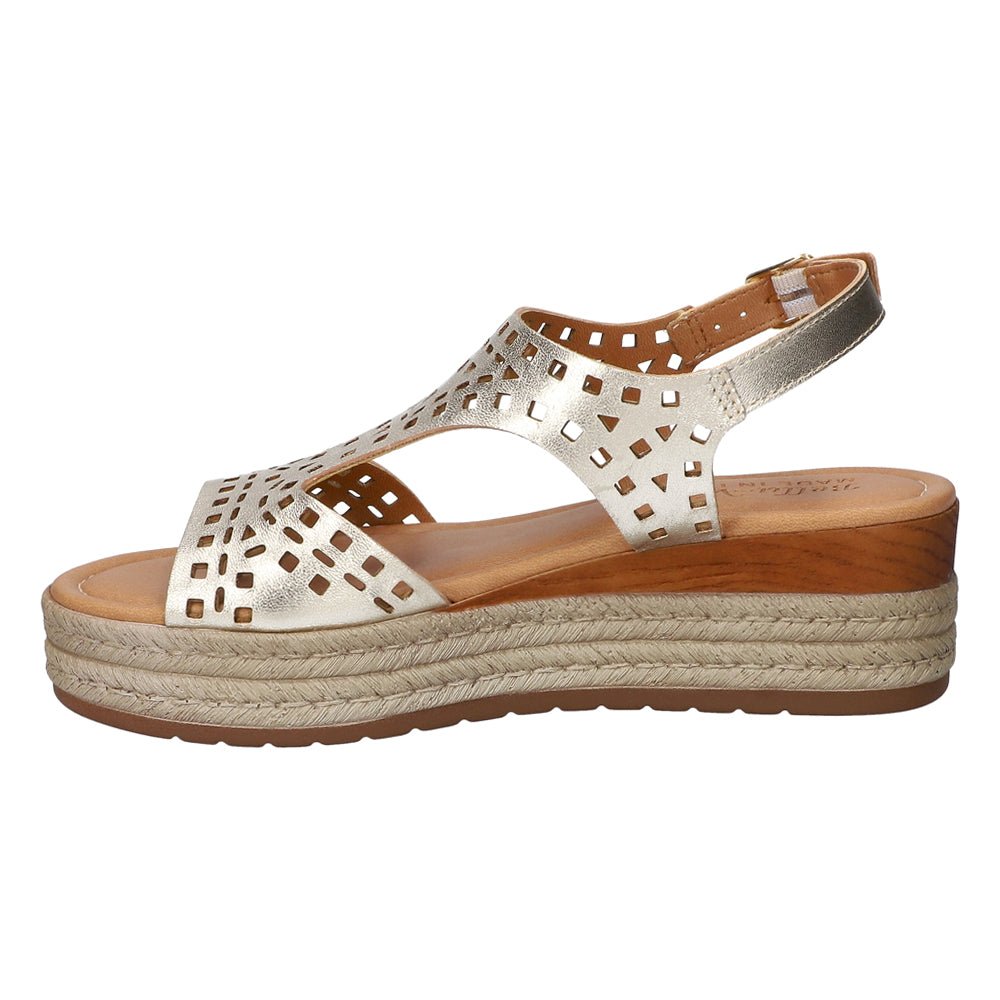 Ann-Italy Metallic Cut Out Espadrille Wedge Sandals、mySite、gtrtttuynbv