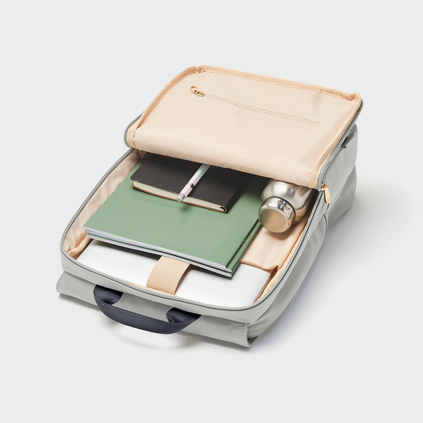 Le Réversible Backpack, Light Grey Navy, Silver Colour、mySite、botmansion