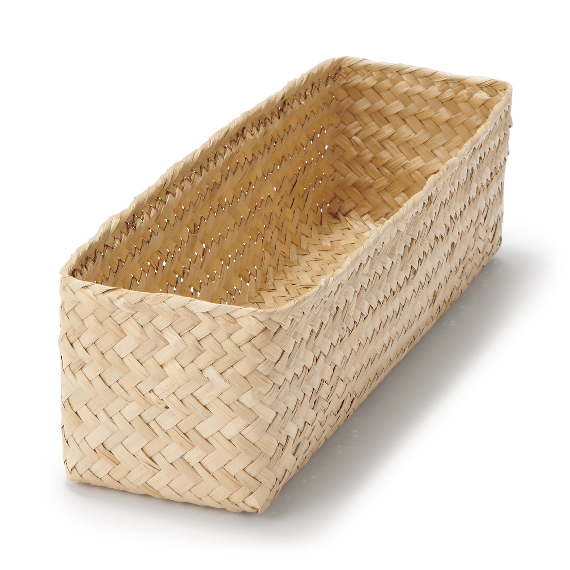  Seagrass Organizer Herringbone Rectangular Half Basket - Medium (W3.0 x D9.8 x H2.8)、mySite、sugarbowlscore