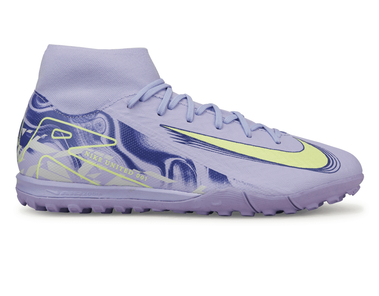 Nike Men's United Mercurial Superfly 10 Academy TF Purple Agate/Barely Volt、mySite、noshort