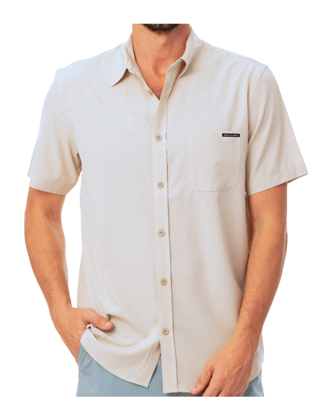 Spring Owen Collection Men's Horizon UPF50 Tech Short Sleeve Button Down、mySite、noshort