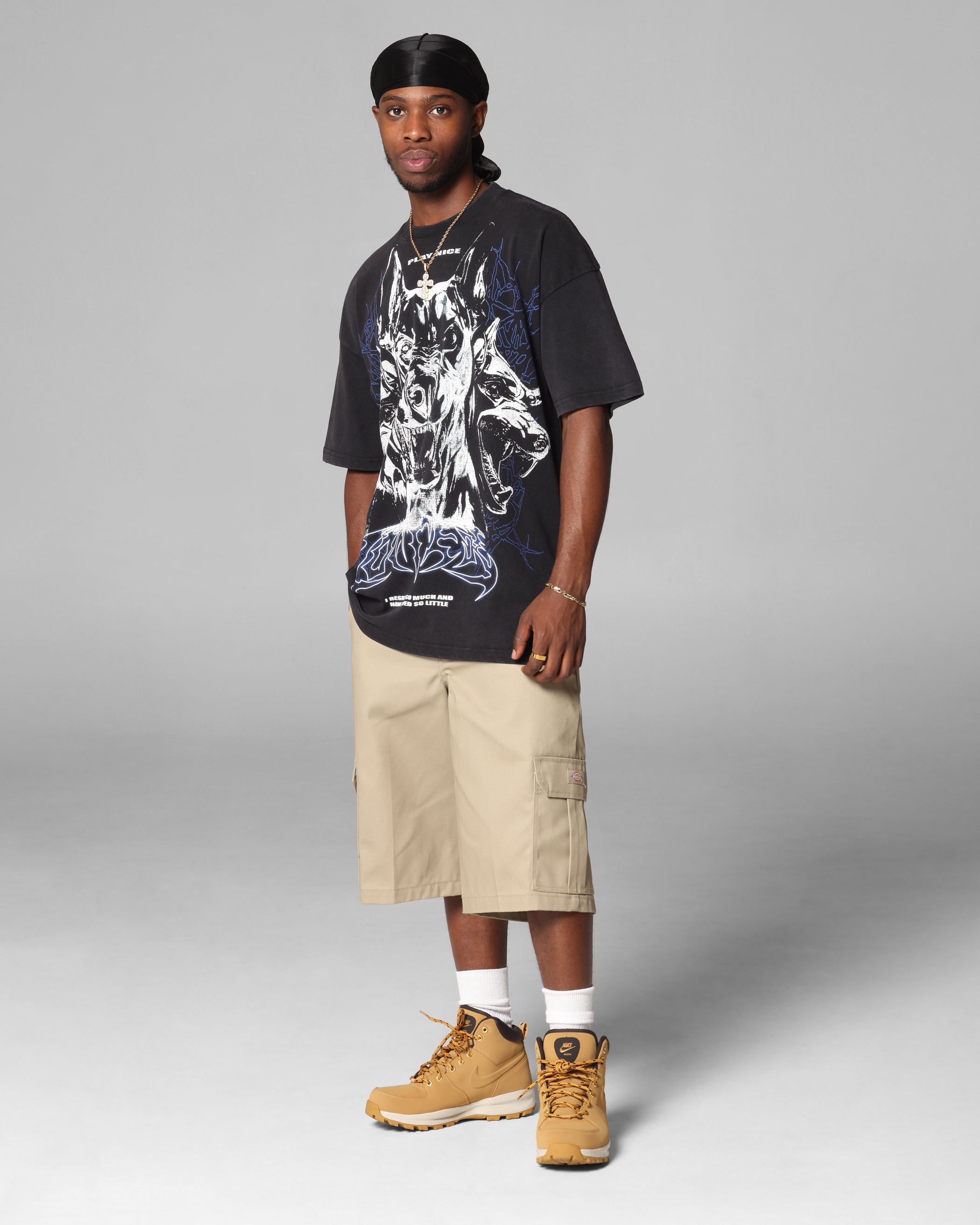 Loiter Dog Pound Vintage T-Shirt Black Acidwash、mySite、zt4zffjzw