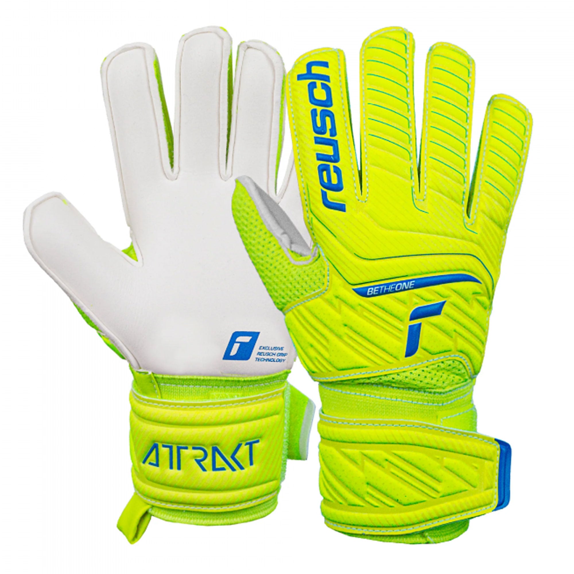 Reusch Kids Attrakt Grip Goalkeeper Gloves Yellow/White、mySite、noshort