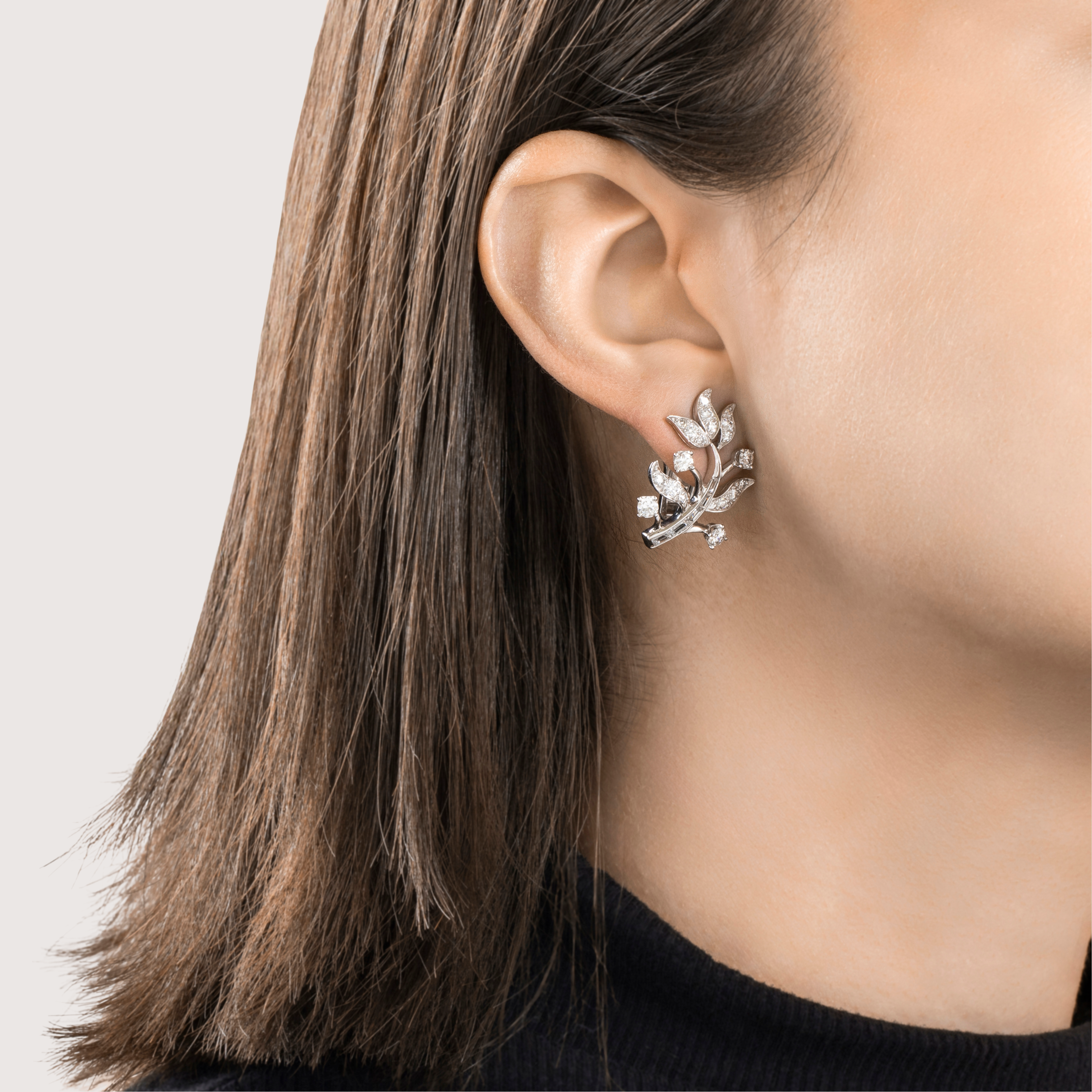 Vintage Platinum 2.07cttw Diamond Spectacular Branches of Light Clip-On Earrings、mySite、hinf8tx79