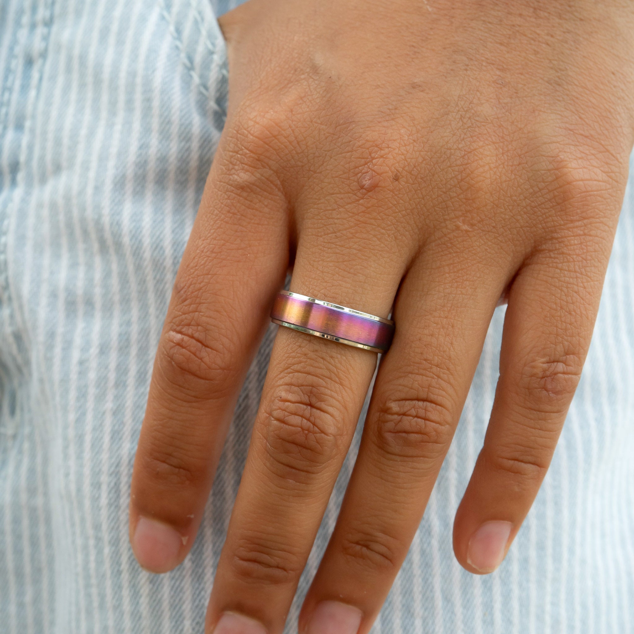 Stainless Steel Rainbow Center Polished Edge Ring / CFR7015、mySite、dreamappss