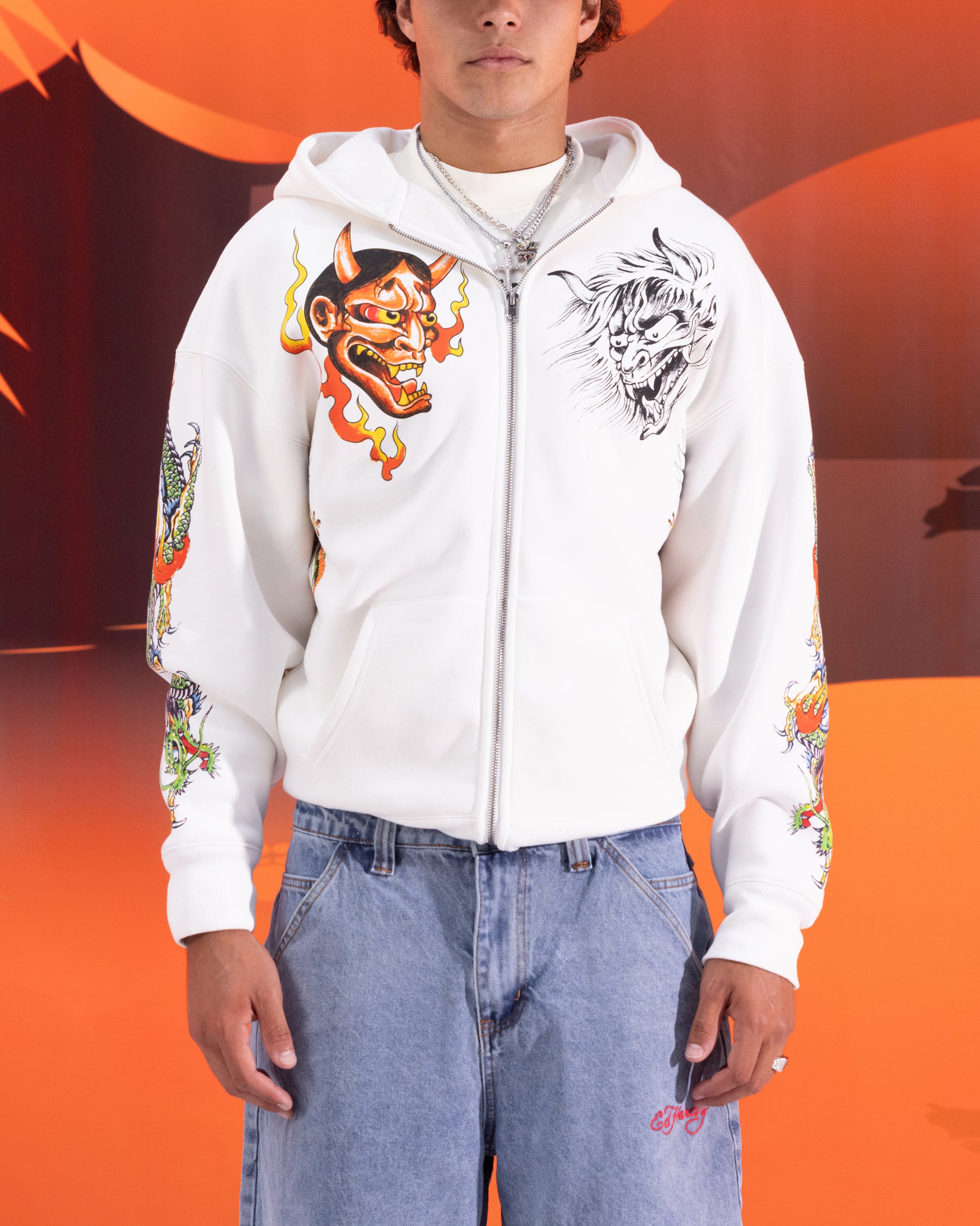 Ed Hardy Floral Zip Hoodie Off White、mySite、zt4zffjzw