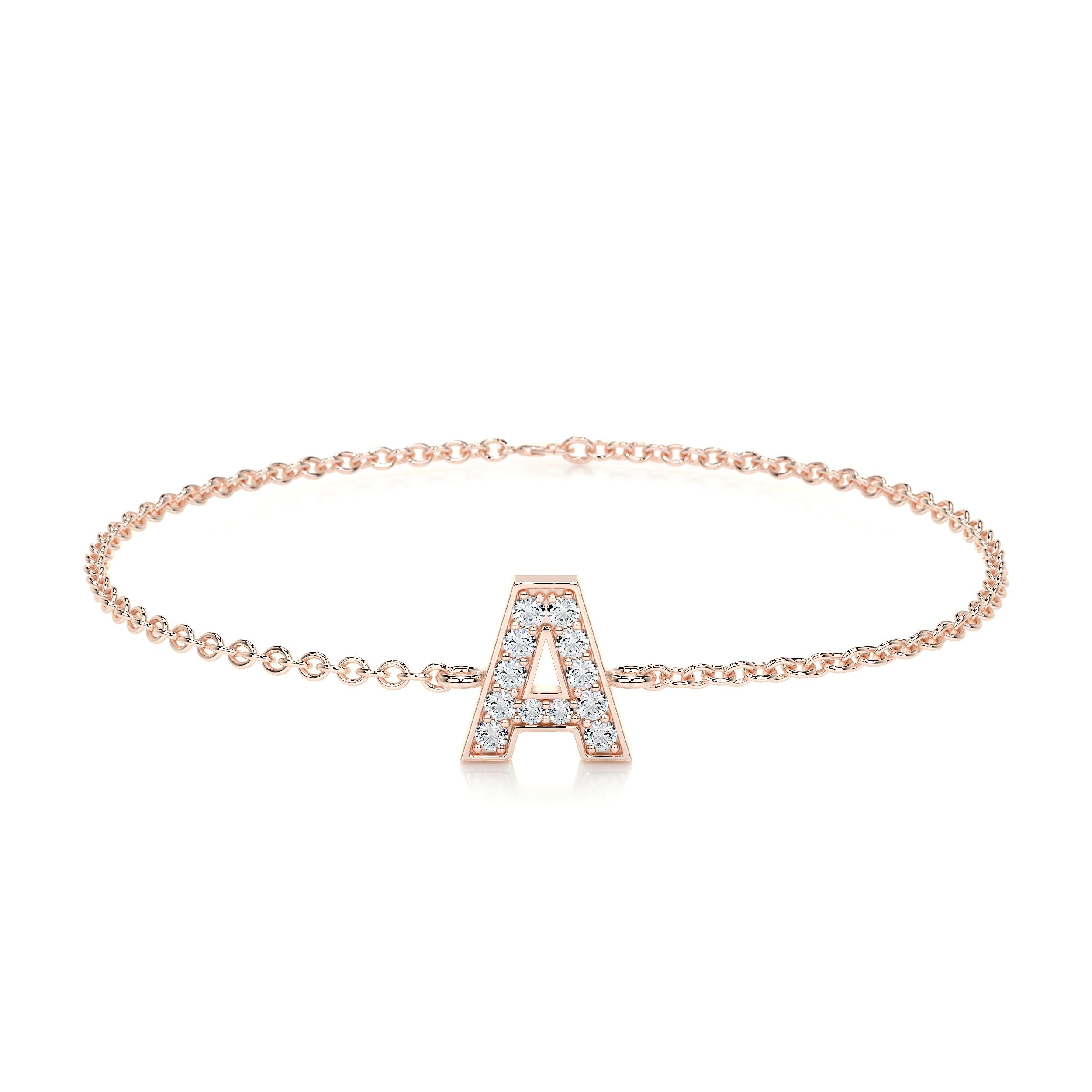 Bridget Letter Lab Grown Diamonds Bracelet (0.30 Carat) -14K Rose Gold、mySite、hinf8tx79