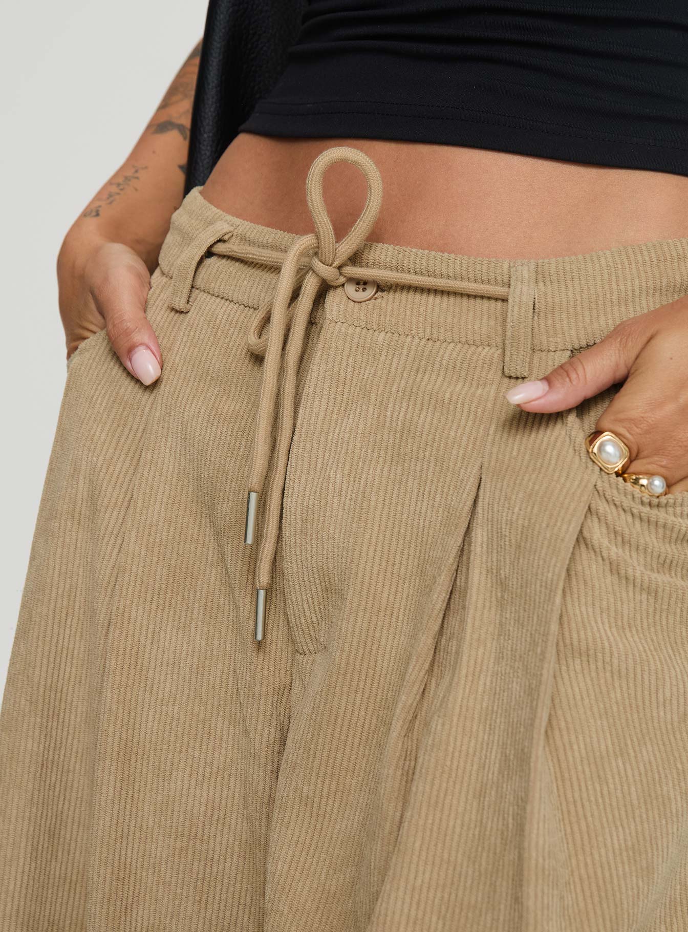 Slouched Tie Up Pant Latte、mySite、solidvoid