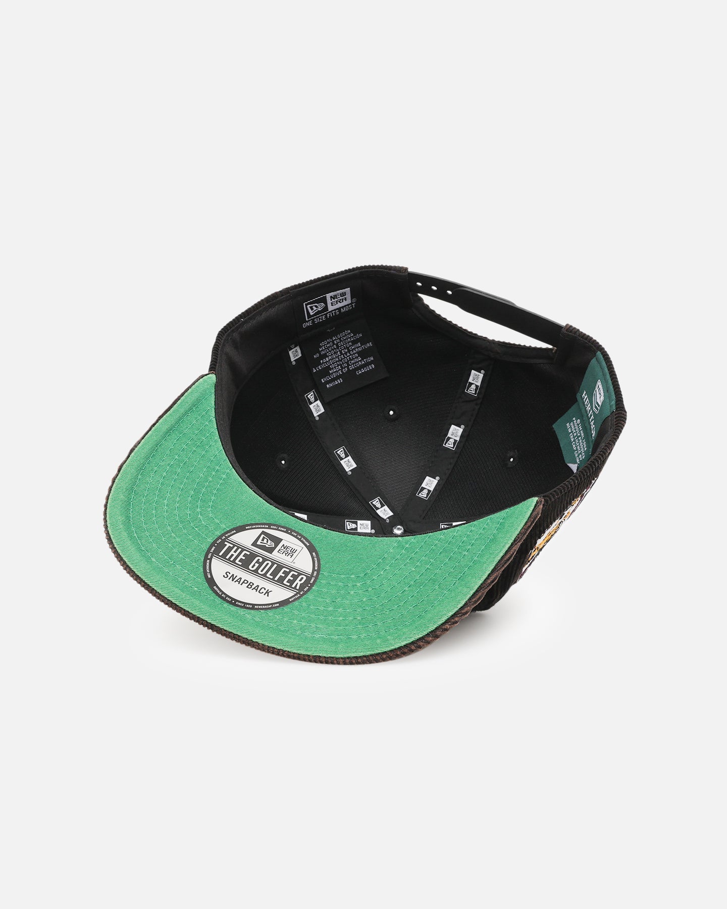 New Era Brisbane Broncos 'NRL Golfer Washed Black' Pre-Curved Corduroy Golfer Snapback Washed Black、mySite、zt4zffjzw