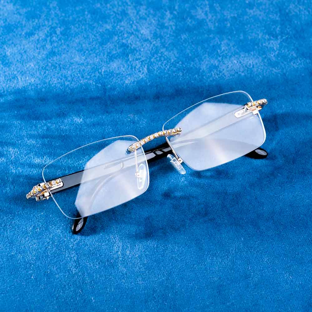 Moissanite Rimless Sunglasses 14K Gold、mySite、hinf8tx79