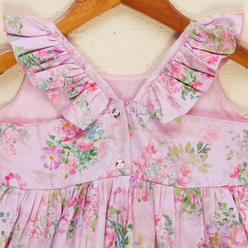 Cotton Satin Floral Dress | Purple Pink、mySite、camillekostekn