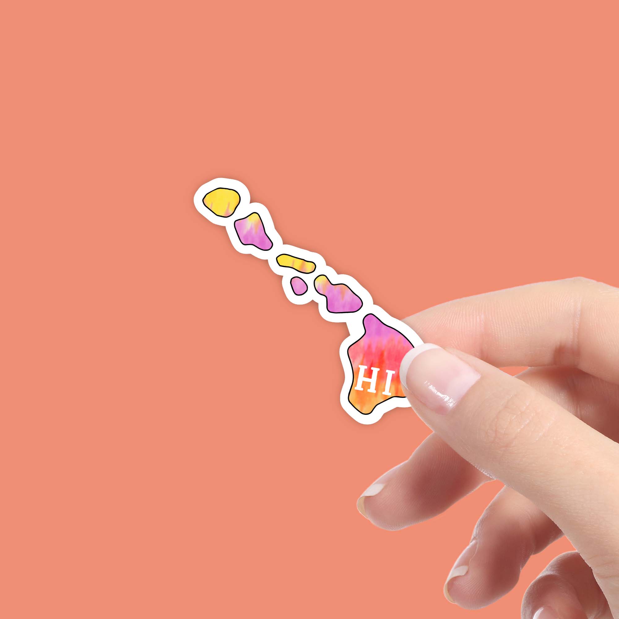  Hawaii Tie Dye Stripes Sticker、mySite、elrpsem3k