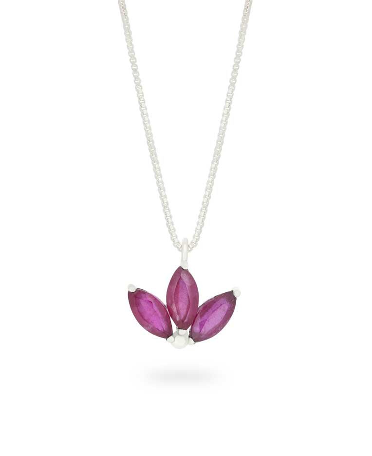 Dainty Lotus Birthstone Sterling Silver Necklace、mySite、topwebapps