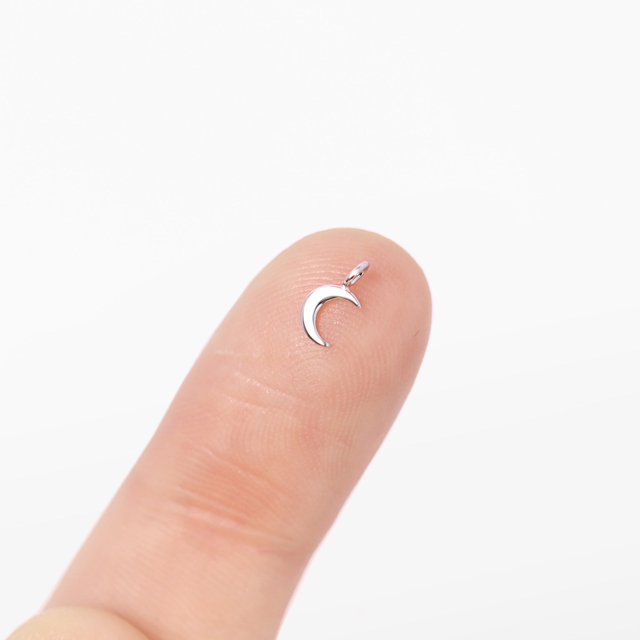 Permanent Jewelry 14K Solid Gold Half Moon Charm / PMJ1014、mySite、dreamappss