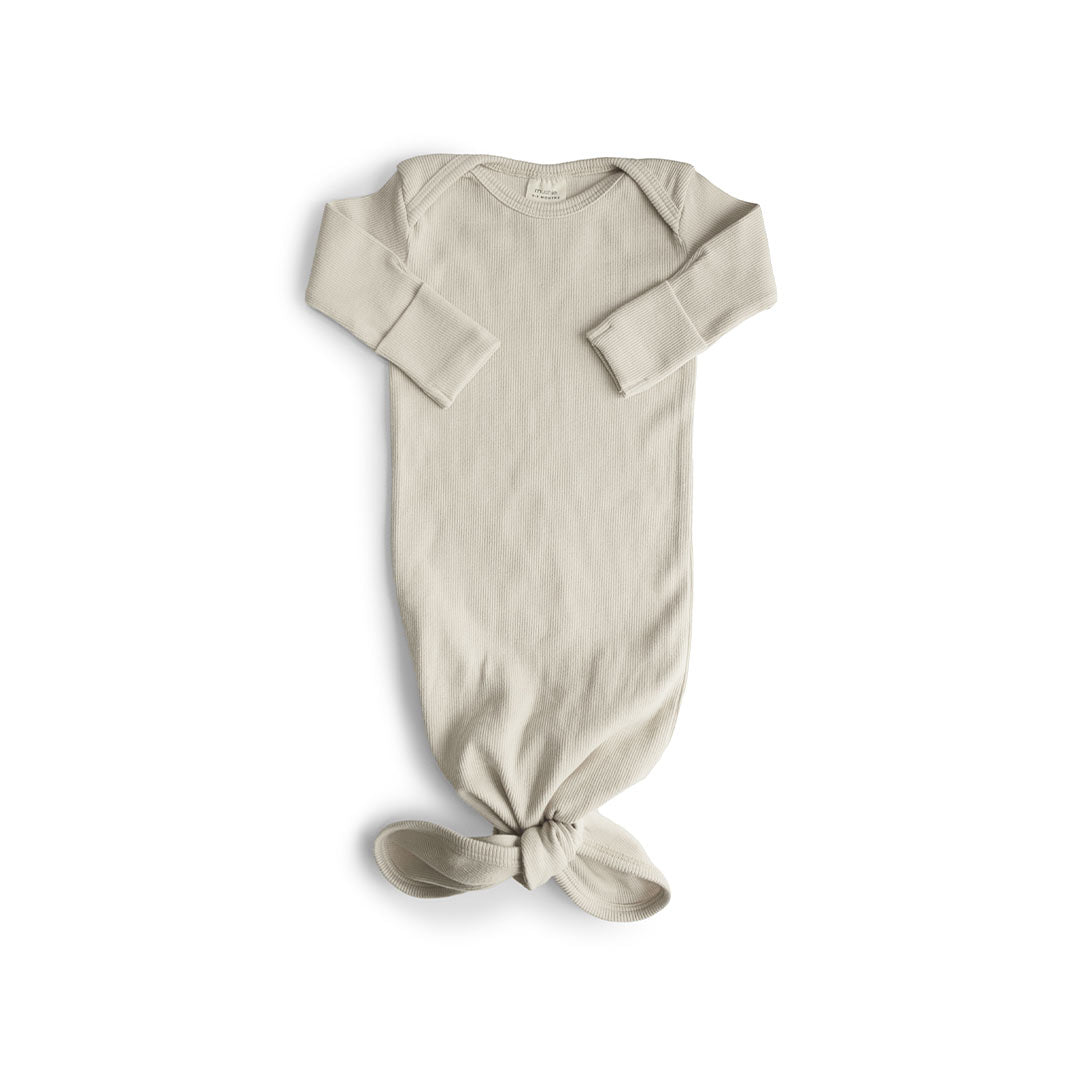  Mushie Ribbed Knotted Baby Gown - Ivory、mySite、merchandisen