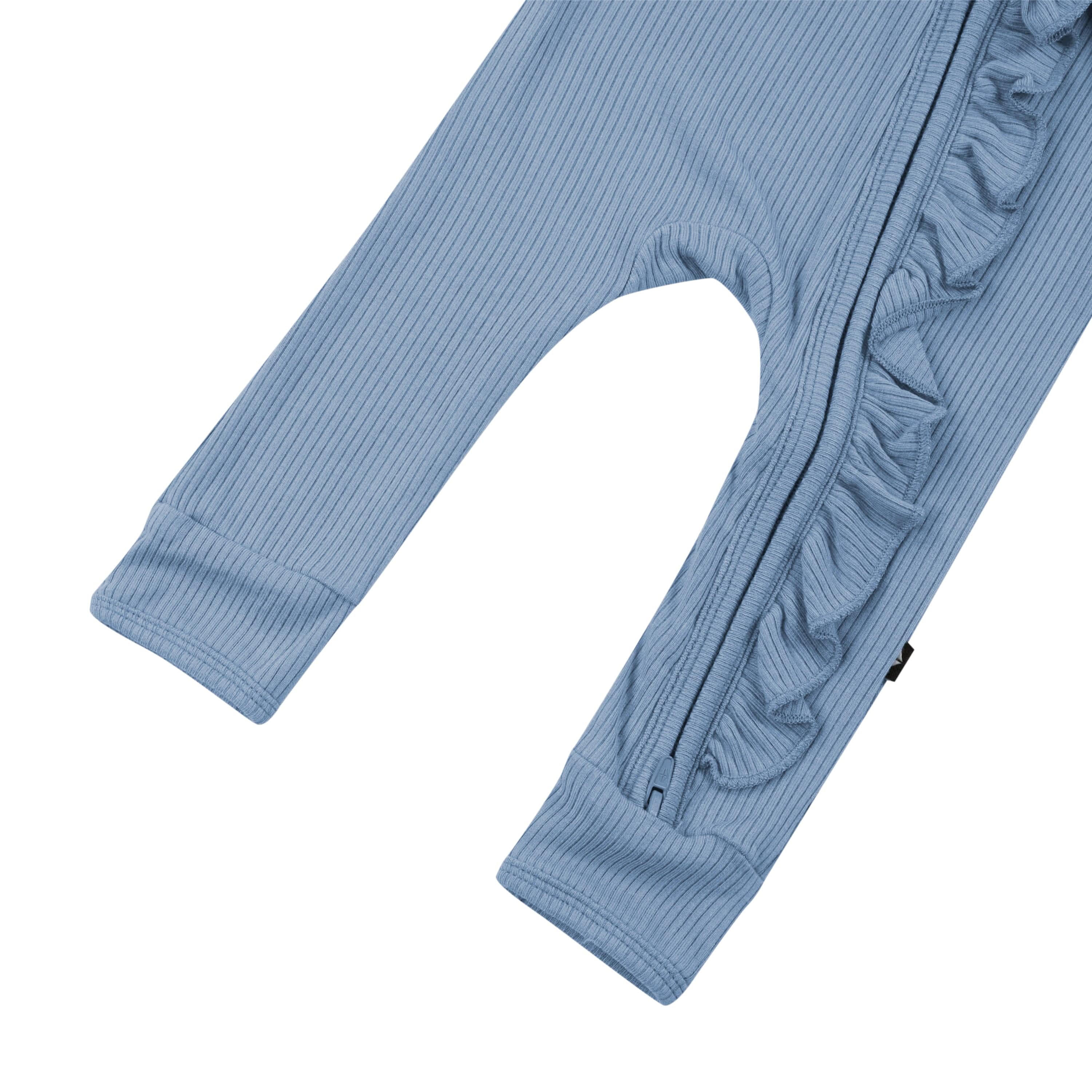  Ribbed Ruffle Zipper Romper in Slate、mySite、layawaytickets