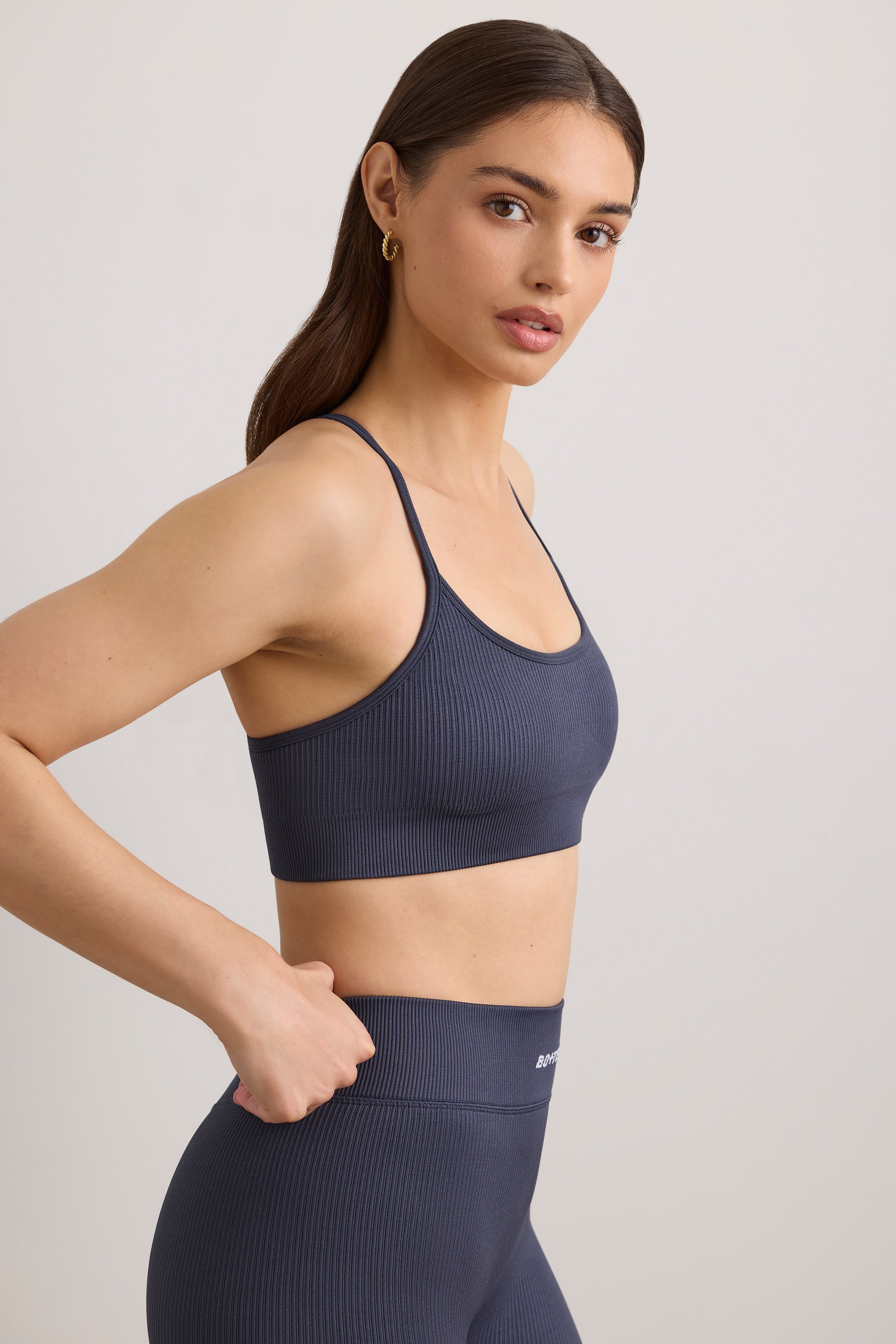 FlexiRib Scoop Neck Sports Bra in Slate、mySite、solidvoid