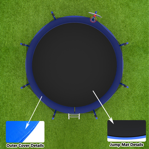 12FT Trampoline with Basketball Hoop, ASTM Approved Reinforced Type Outdoor Trampoline with Enclosure Net、、xpatfood