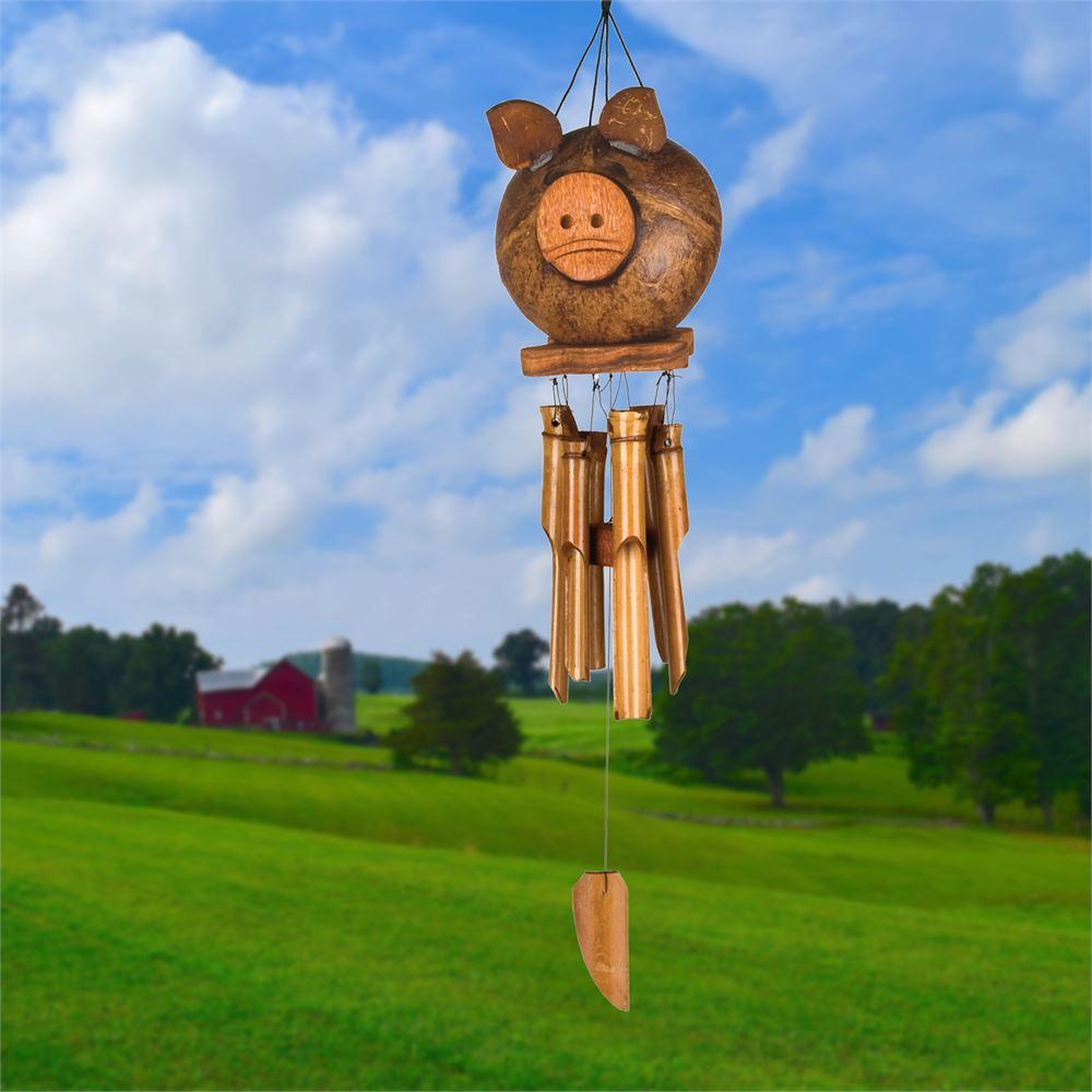 Coco Pig Bamboo Chimes by Woodstock Chimes、mySite、g9winljtr