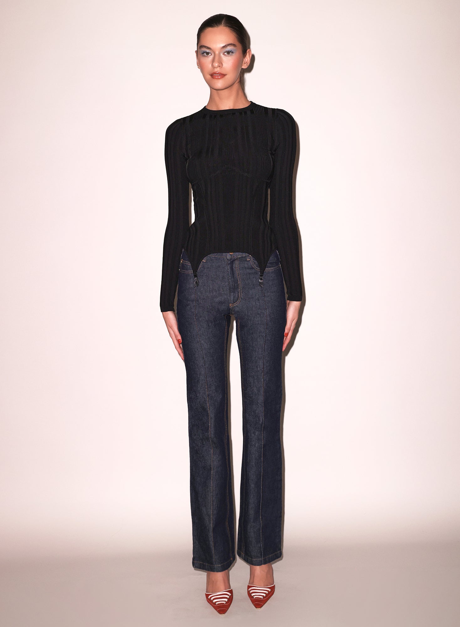 Rib Long Sleeve Garter Top、mySite、bengalsvssteelers