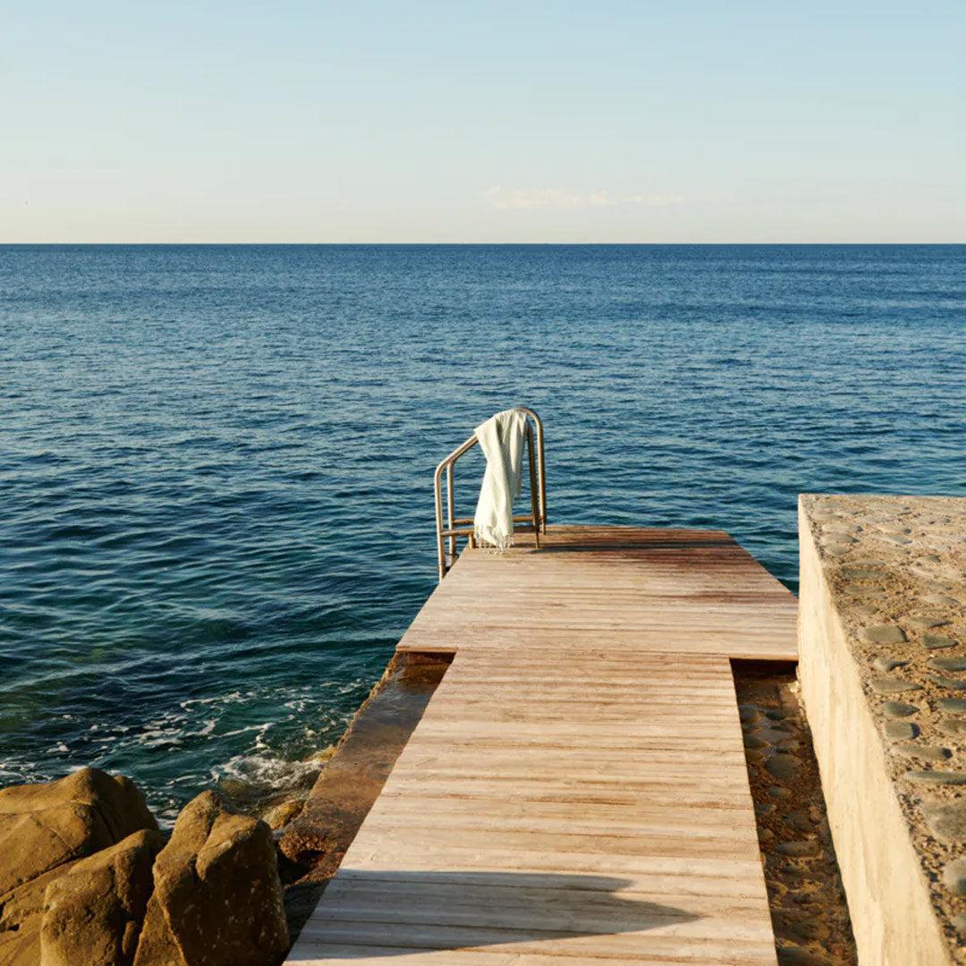  Liewood Mona Beach Towel - Stripe Sea Blue/Creme De La Creme、mySite、merchandisen