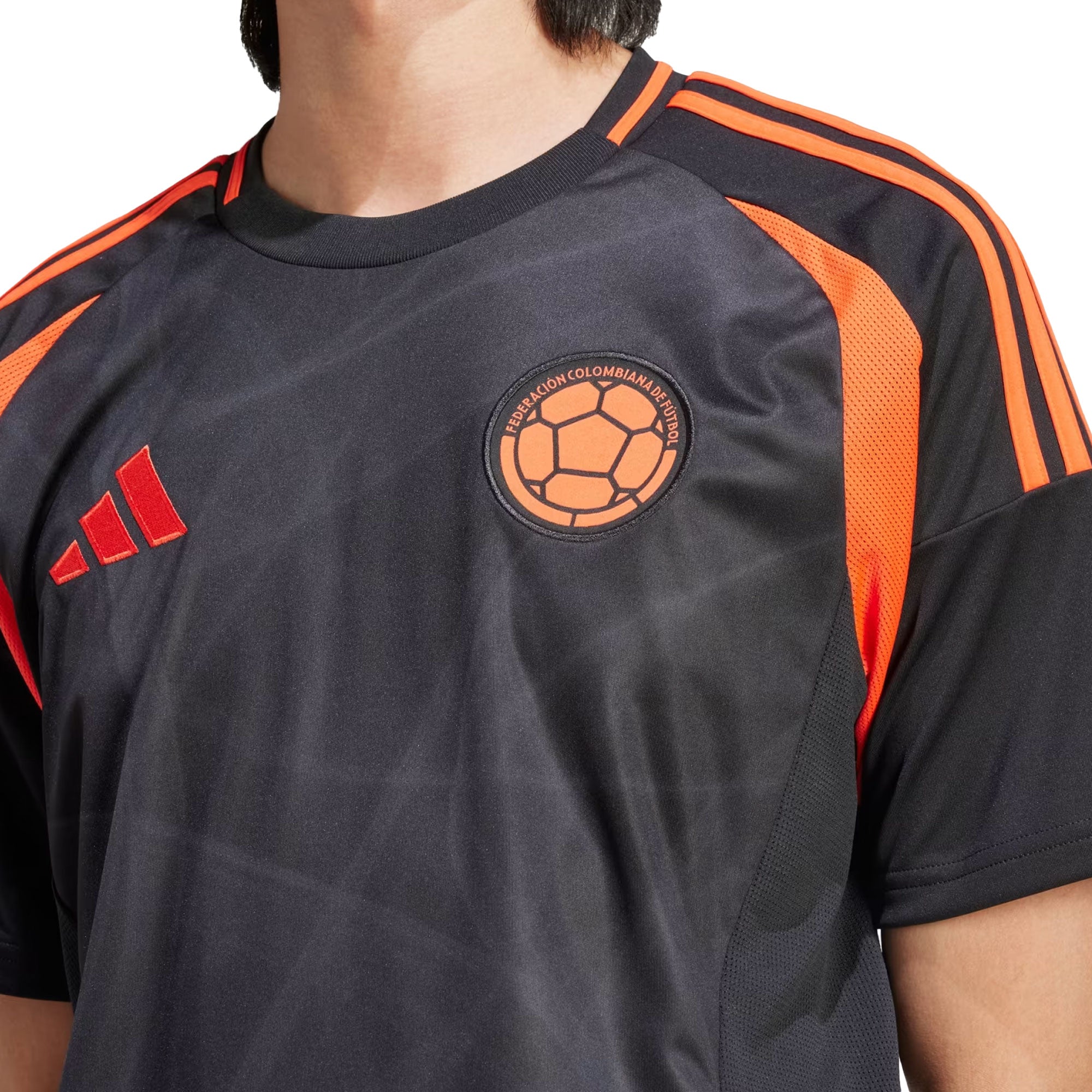 adidas Men's Colombia 2024/25 Away Jersey Black/Orange、mySite、noshort