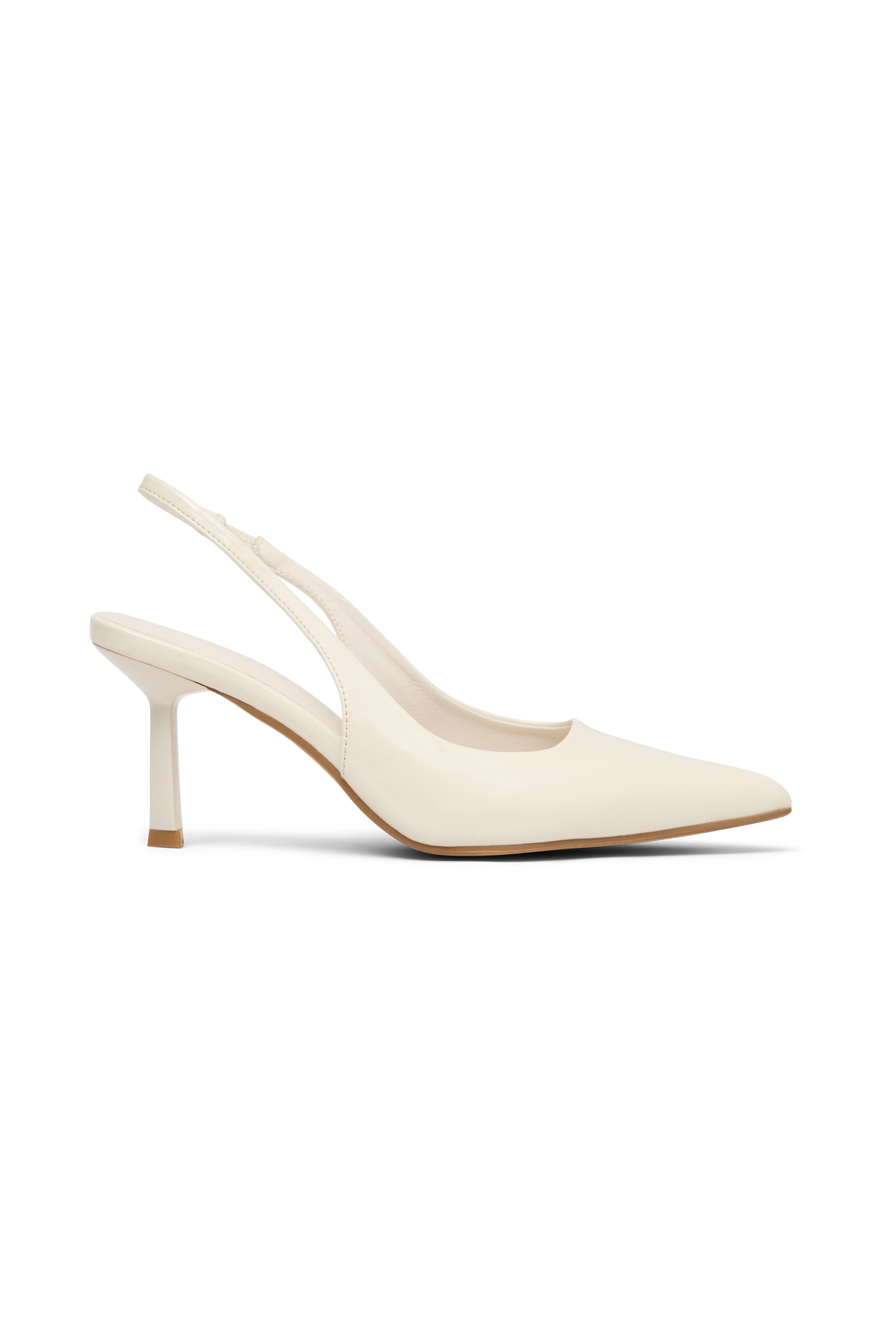 Dasha Patent Sling Back Heels - Ivory、mySite、solidvoid