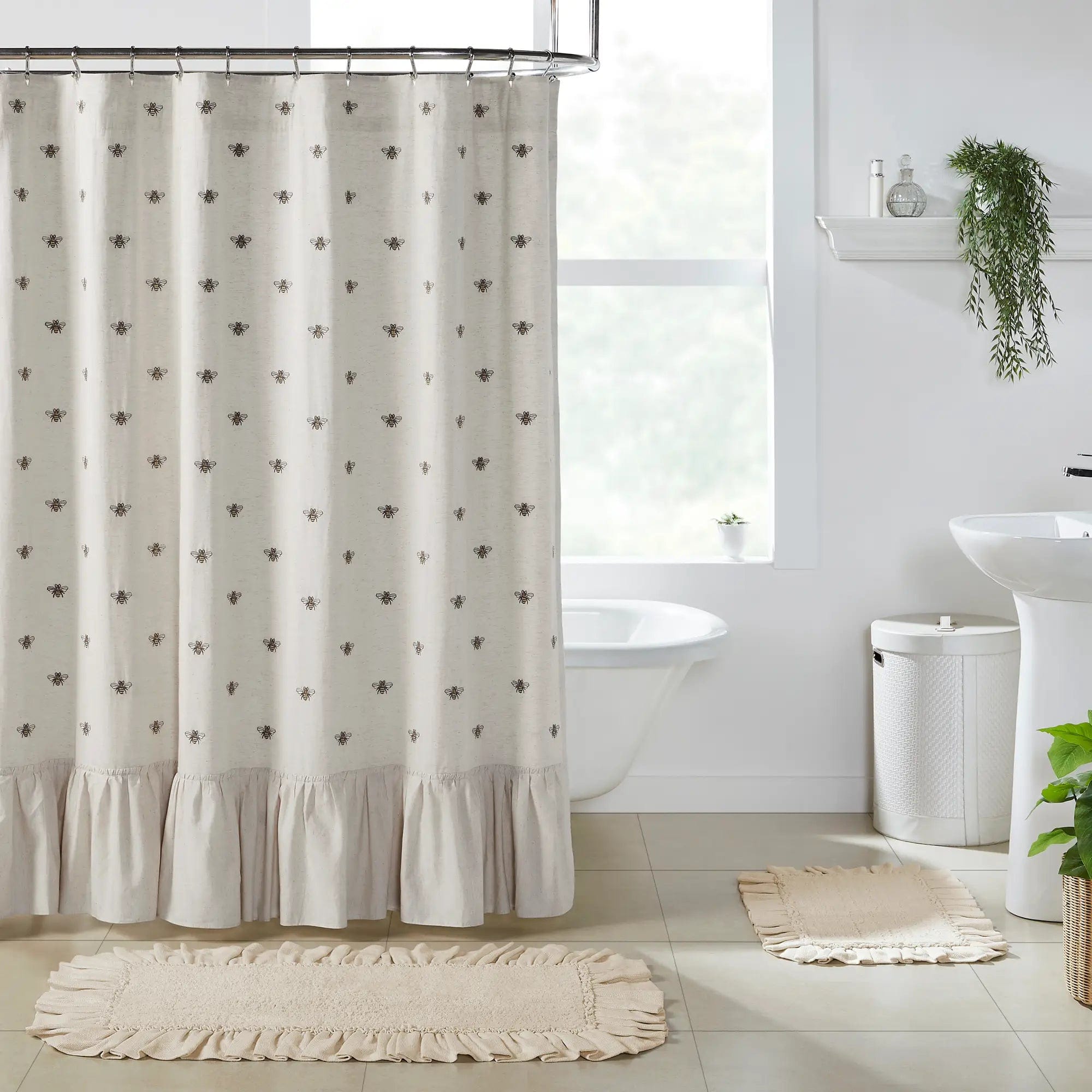 Honey Bee Shower Curtain Embroidered、mySite、g9winljtr