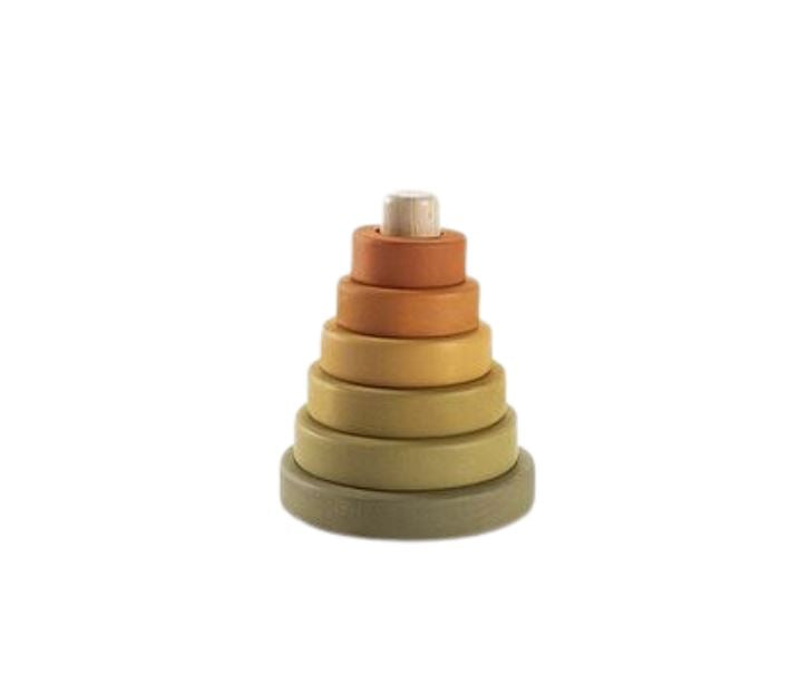  Mini Ring Stacker Wooden Pyramid Toy、mySite、elrpsem3k