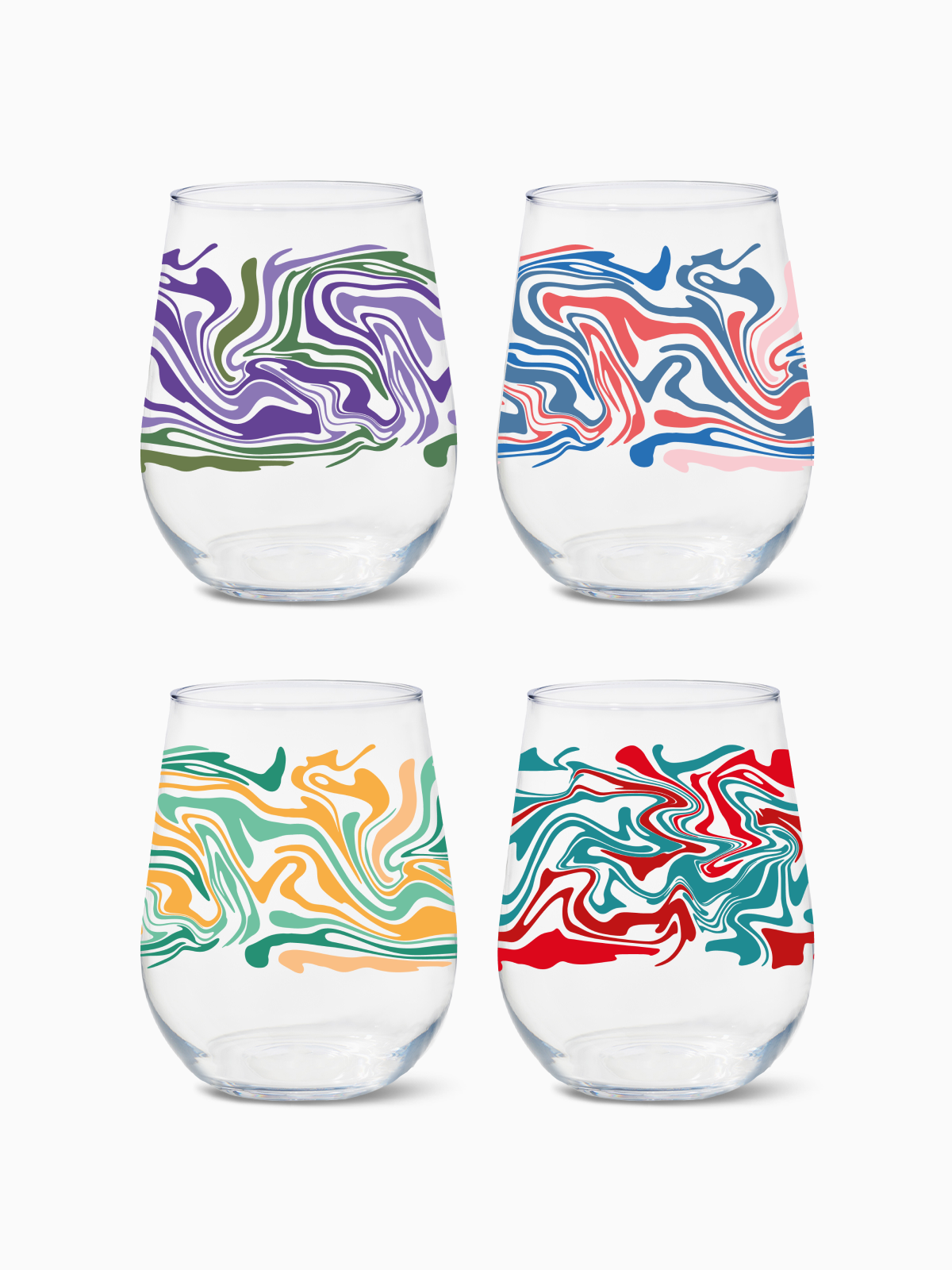 Liquid Marble - RESERVE 16oz Stemless Wine Tritan Copolyester Glass、mySite、camillekostekn