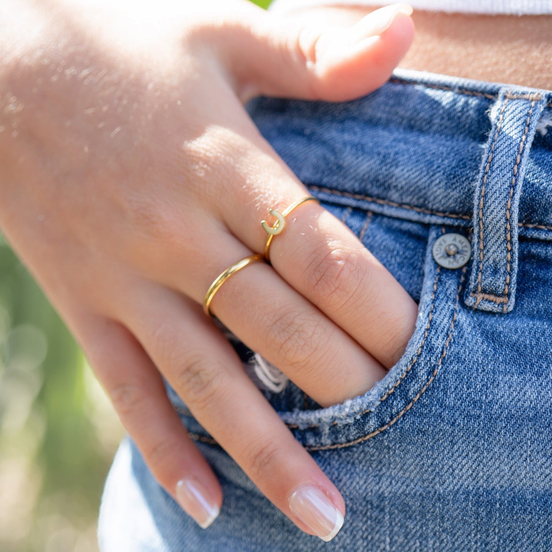 18K Gold PVD Stainless Steel Blank Ring / CFR0264、mySite、dreamappss