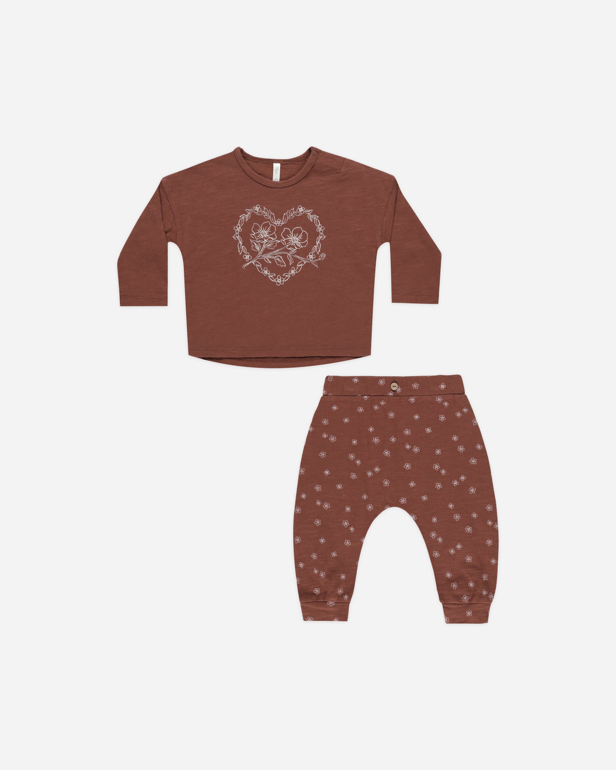  Long Sleeve Tee + Pant Set || Posey Heart、mySite、layawaytickets