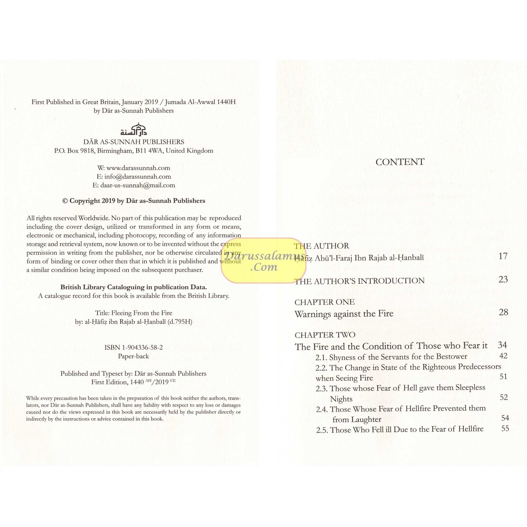 Fleeing From The Fire By Ibn Rajab Al Hanbli、mySite、topwebapps