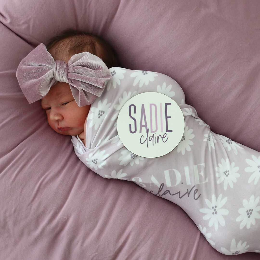  Purple Daisy Personalized Swaddle Blanket、mySite、layawaytickets