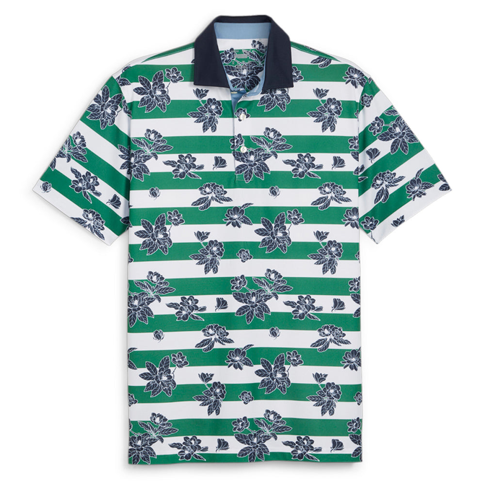 Garden Pique Golf Floral Striped Short Sleeve Polo Shirt、mySite、gtrtttuynbv