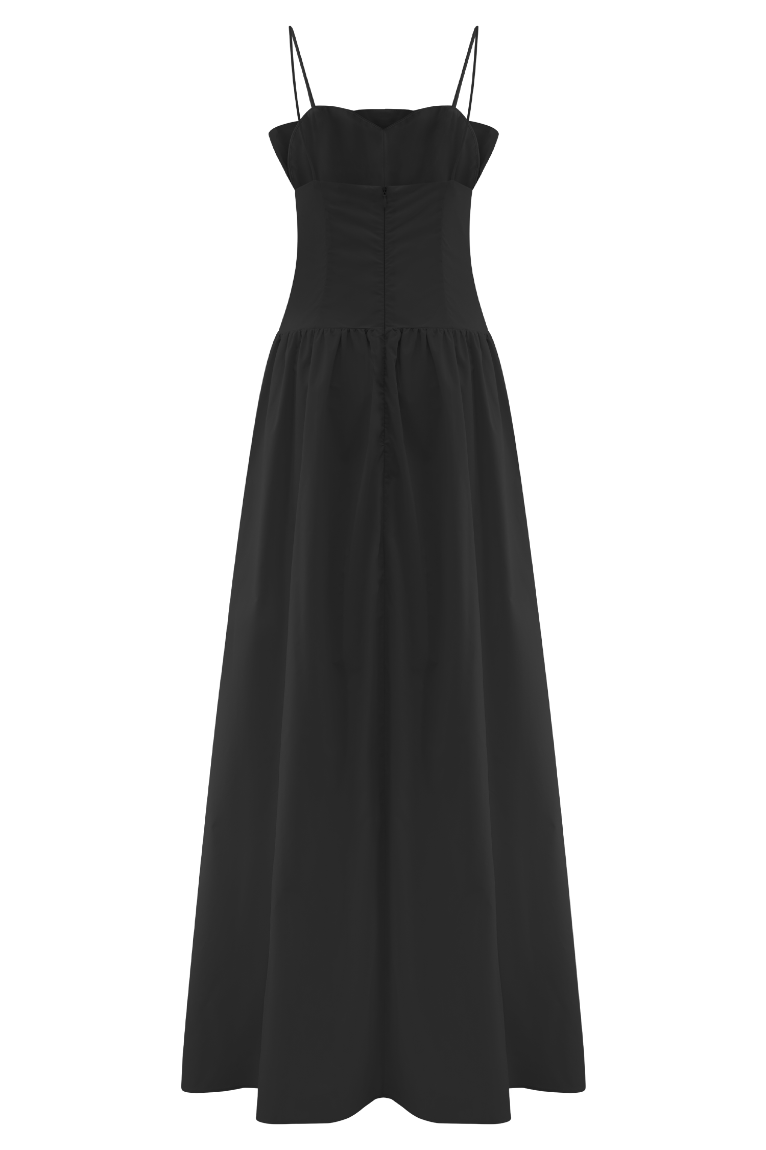 Janis Cotton Frill Maxi Dress - Black、mySite、solidvoid