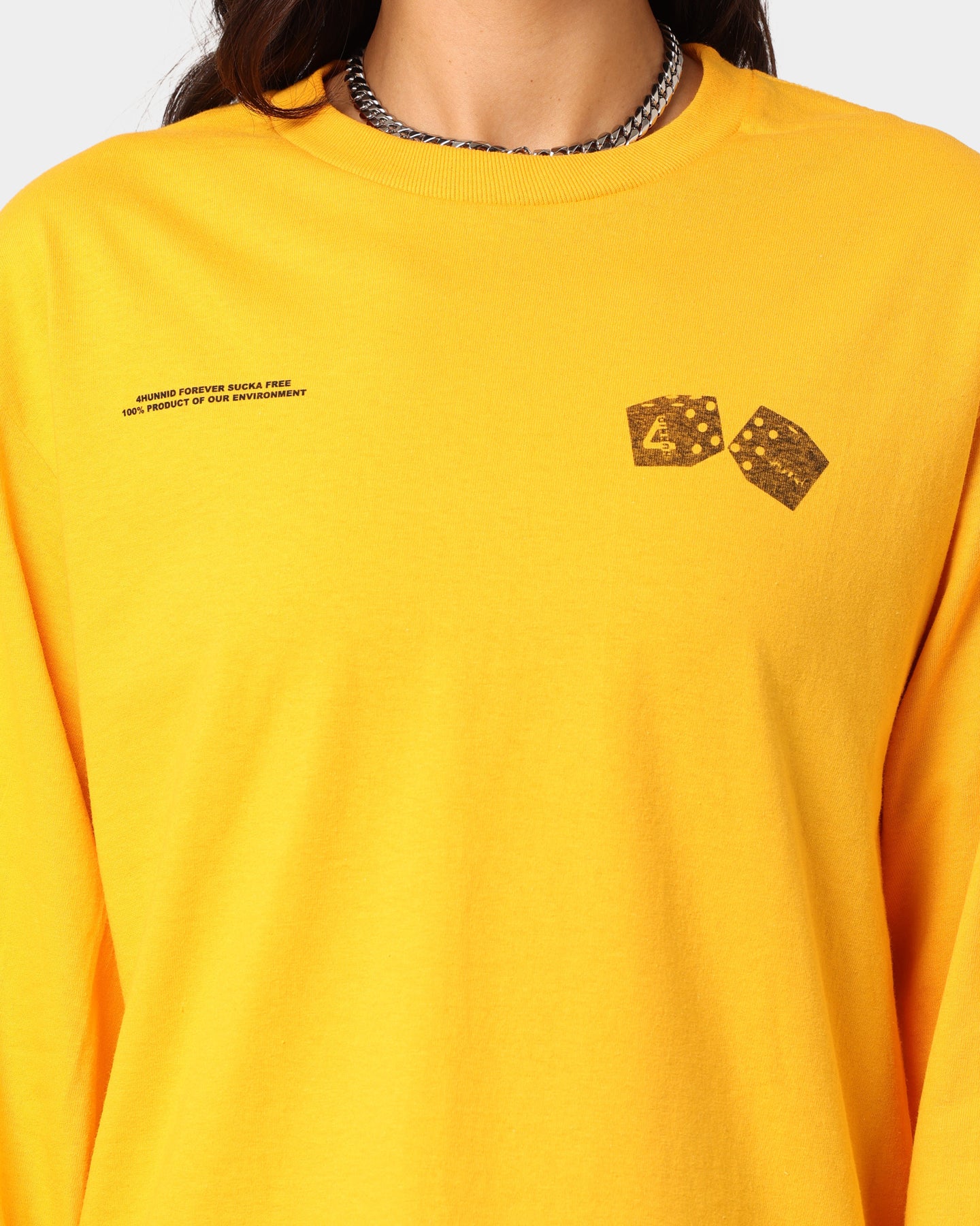 4HUNNID Roll The Dice Long Sleeve T-Shirt Mustard、mySite、zt4zffjzw