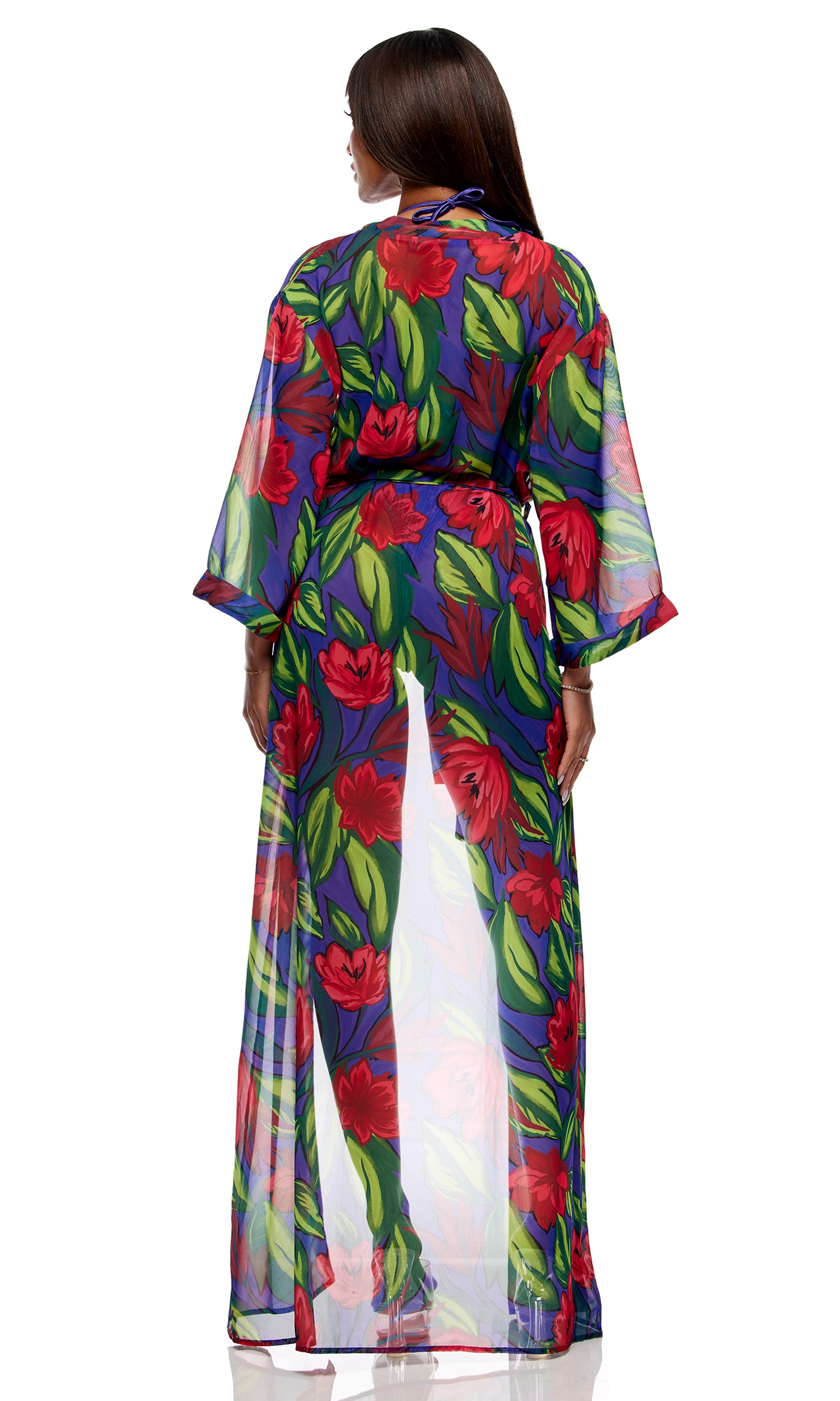 Termoli Mesh Pool Kimono - Painted Flora、mySite、bengalsvssteelers