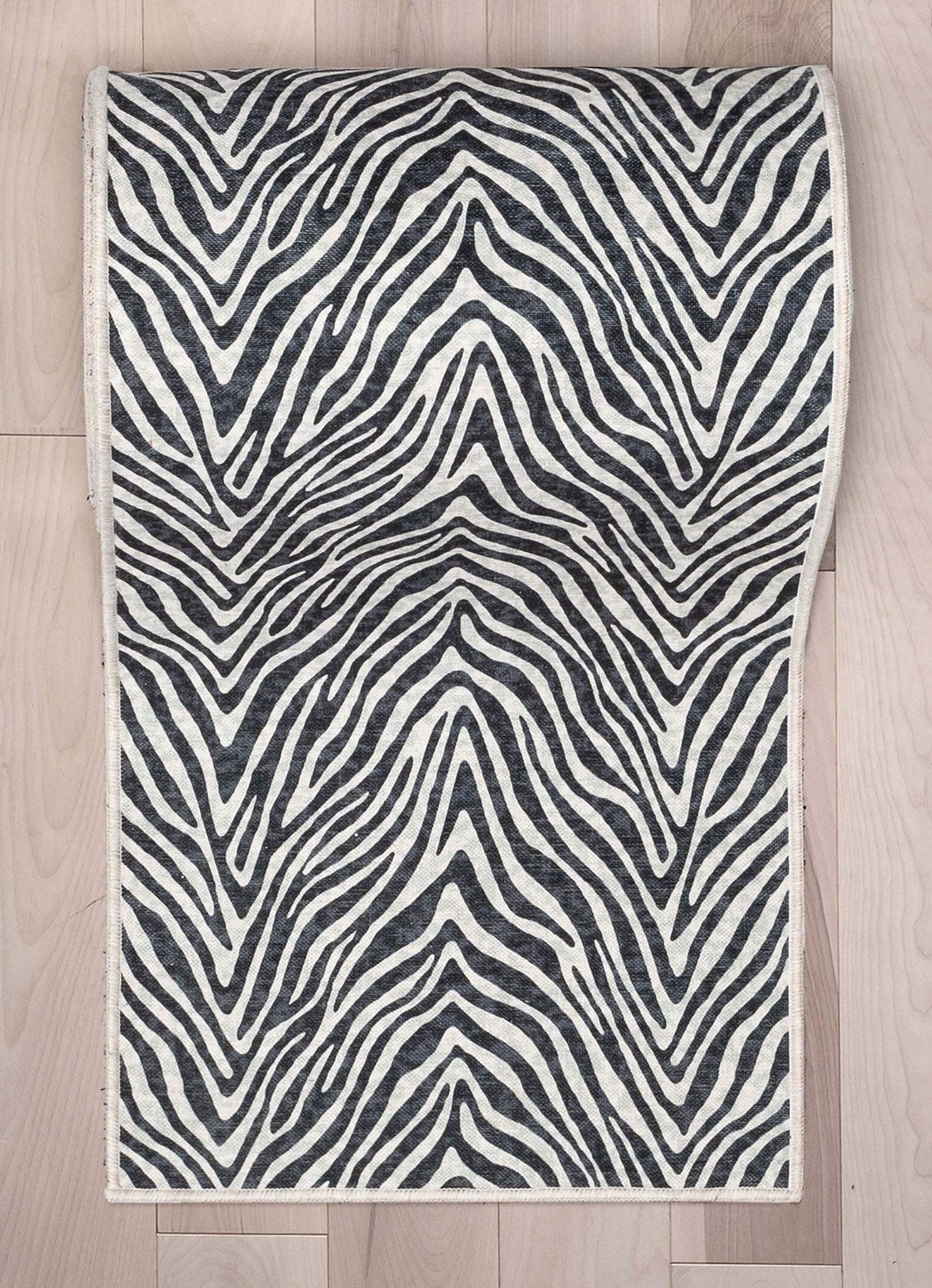 Custom Size Runner Modern Zebra Print Black Choose Your Width x Choose Your Length Hallway Runner Rug、mySite、gigharbornorthrealestate