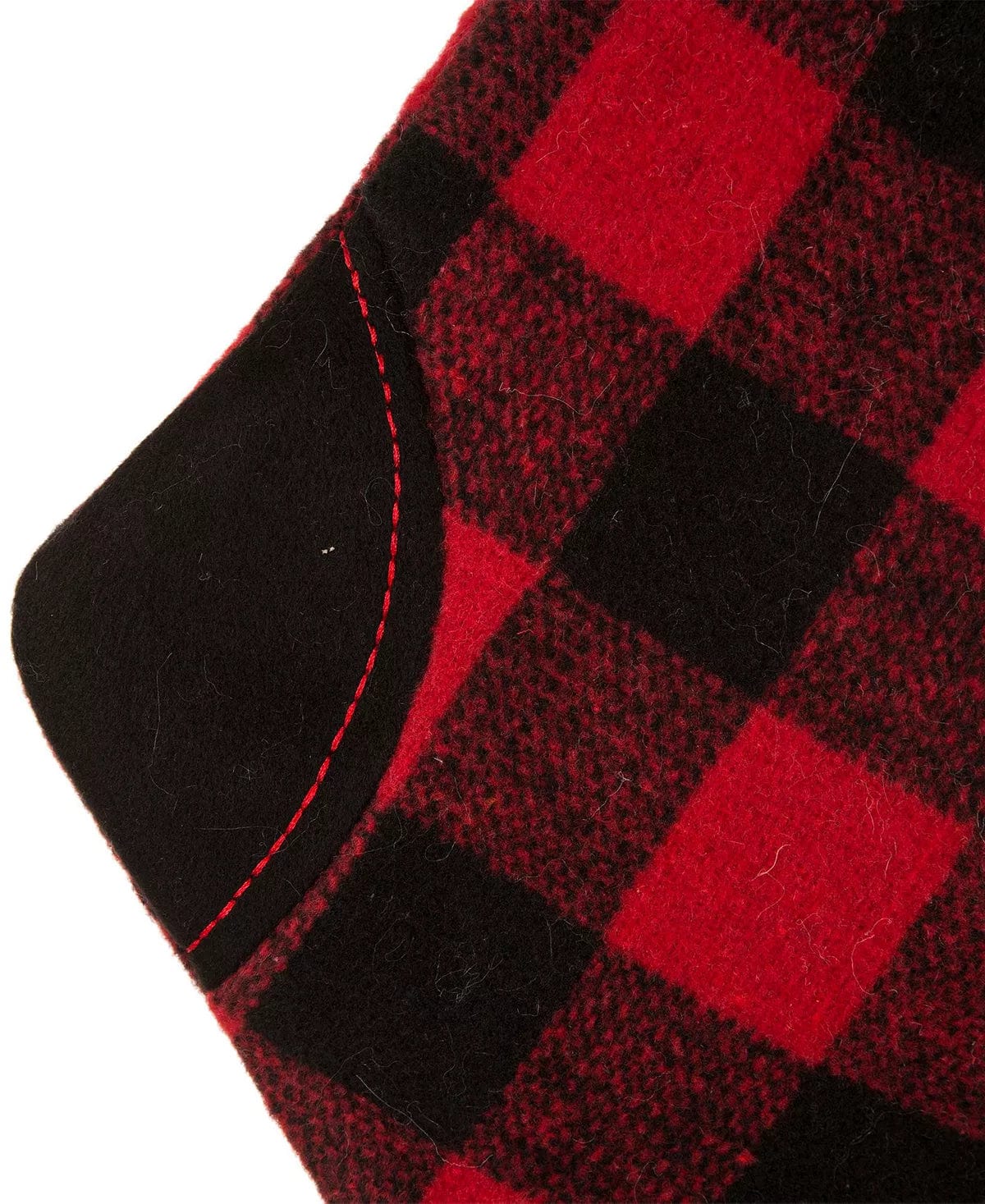 Buffalo Plaid Stocking Polyester Cotton Black and Red Plaid 21 L Imported、mySite、g9winljtr