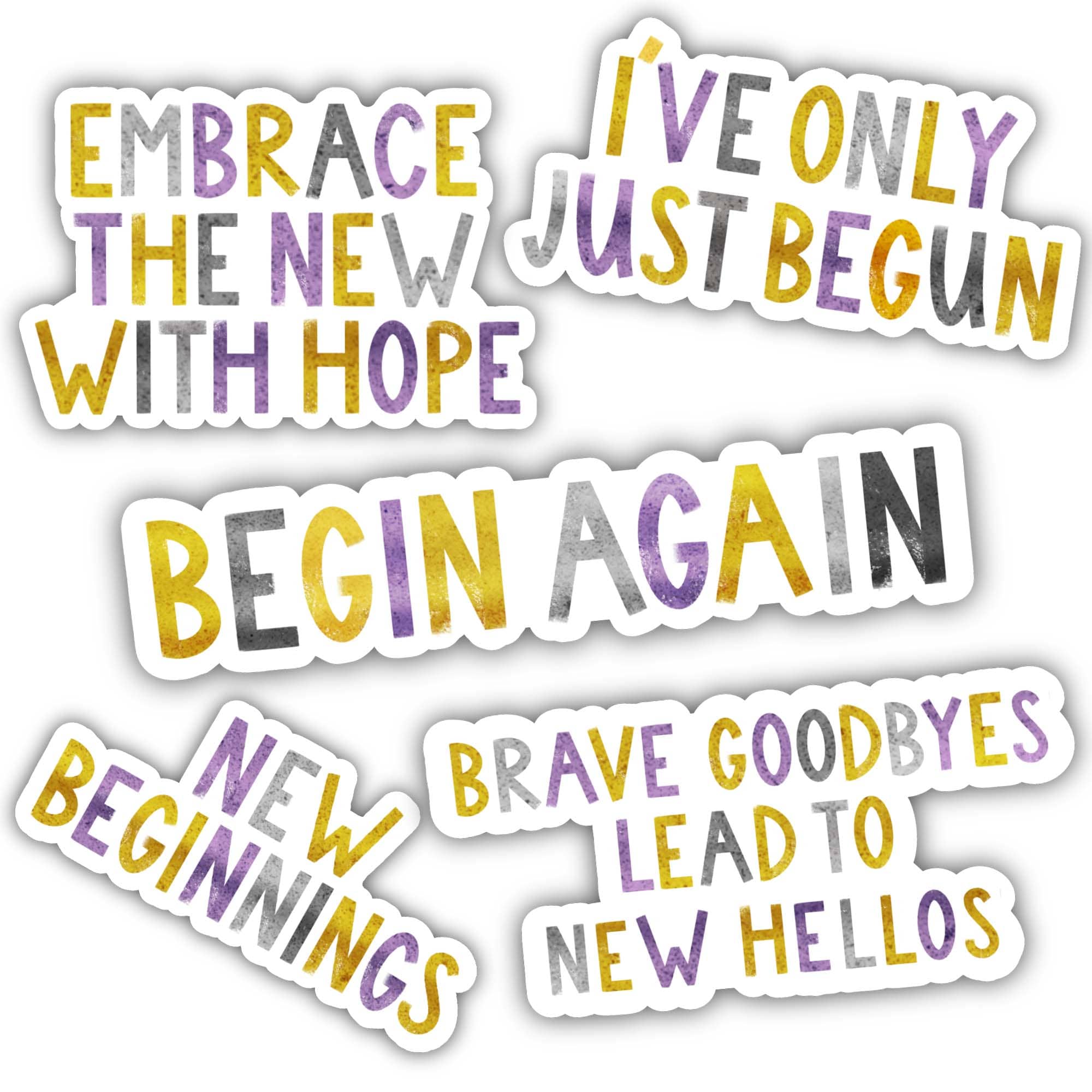  Positivity 5 Pack - New Year Lettering Stickers、mySite、ghnorth