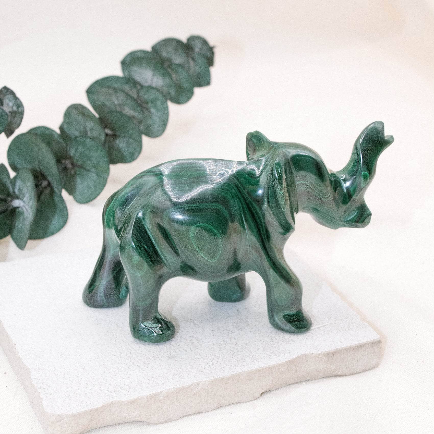 Genuine Malachite Elephants - Hand Carved - 1 of a Kind、mySite、hinf8tx79