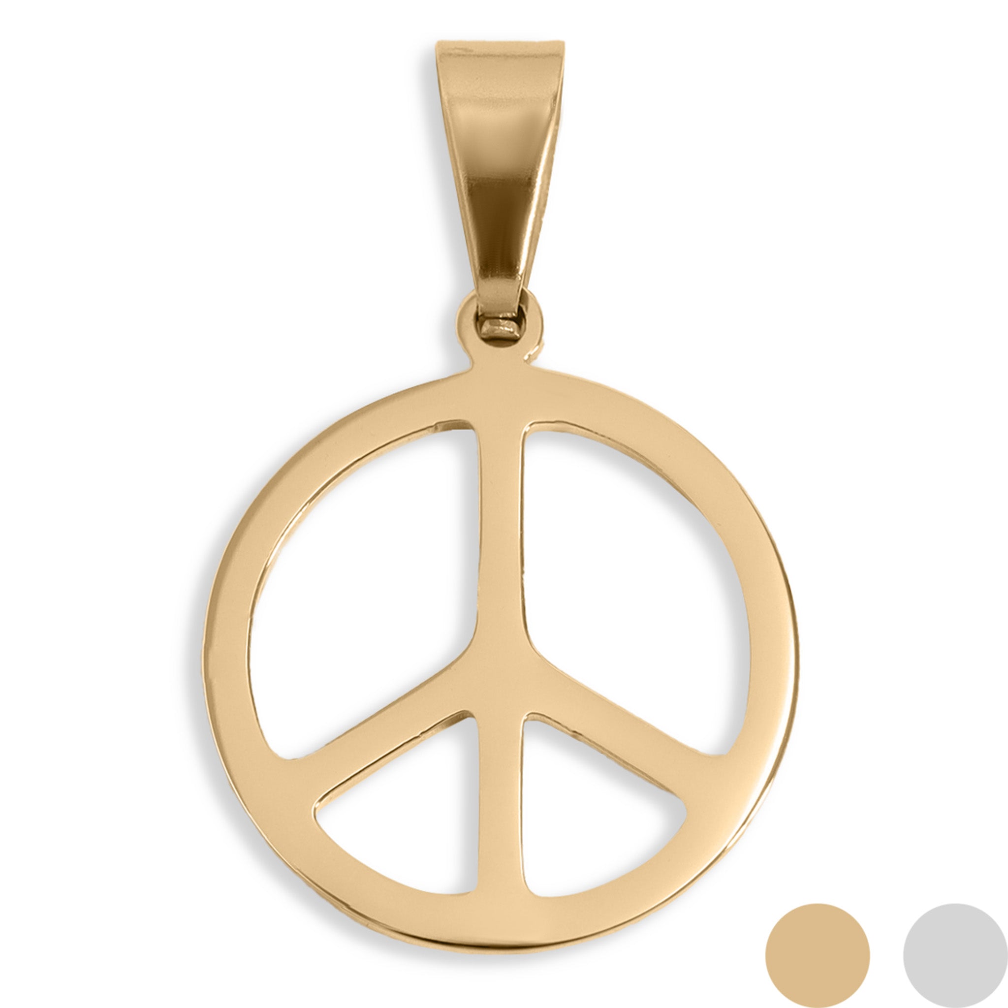 18K Gold Stainless Steel Peace Sign Pendant / PDL0203、mySite、dreamappss