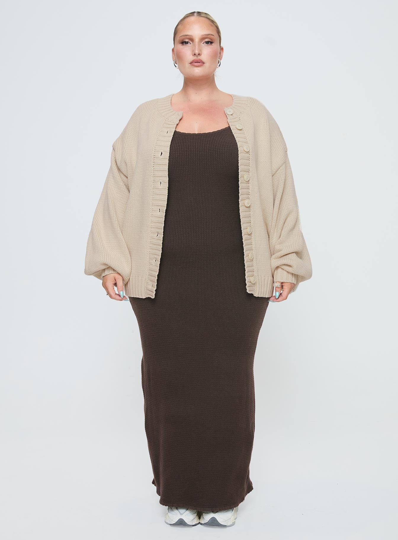 Edern Cardigan Cream Curve、mySite、solidvoid