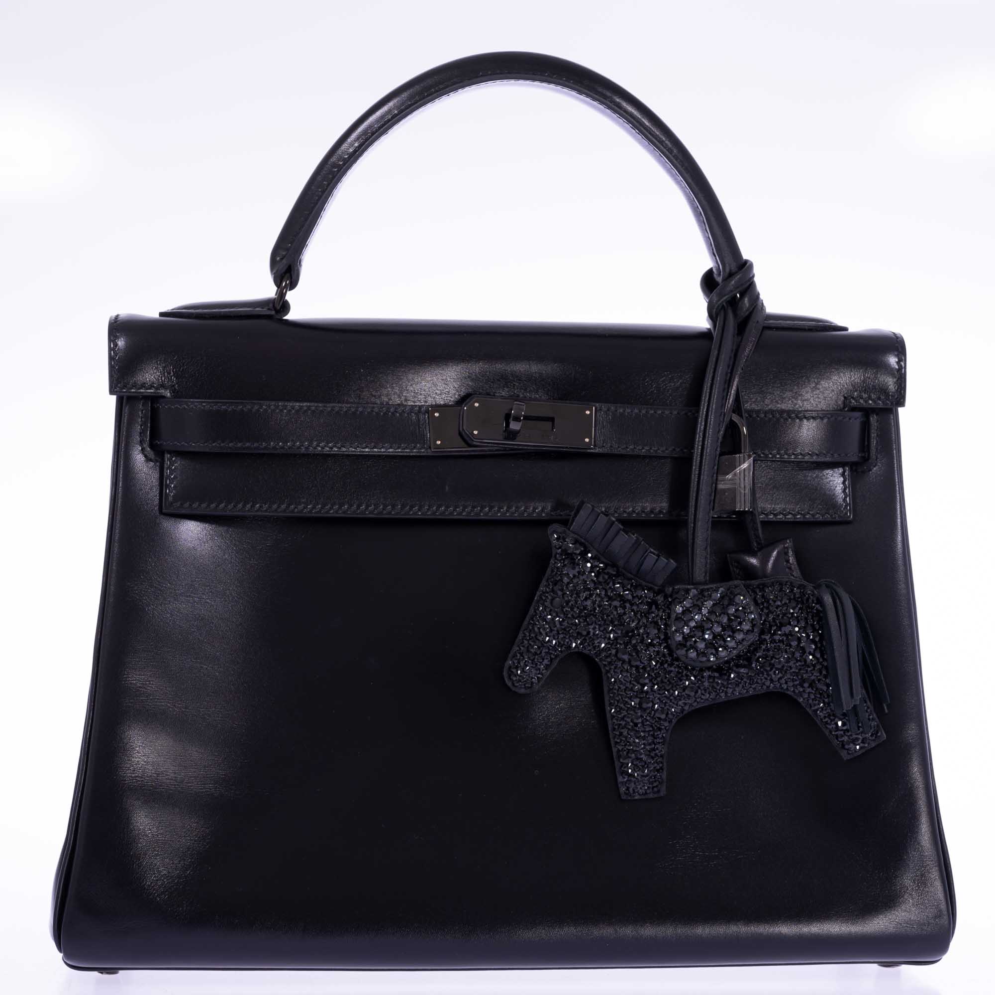 Hermès Rodeo MM GriGri Noir So Black Milo Charm Custom Swarovski、mySite、garminoutage.com