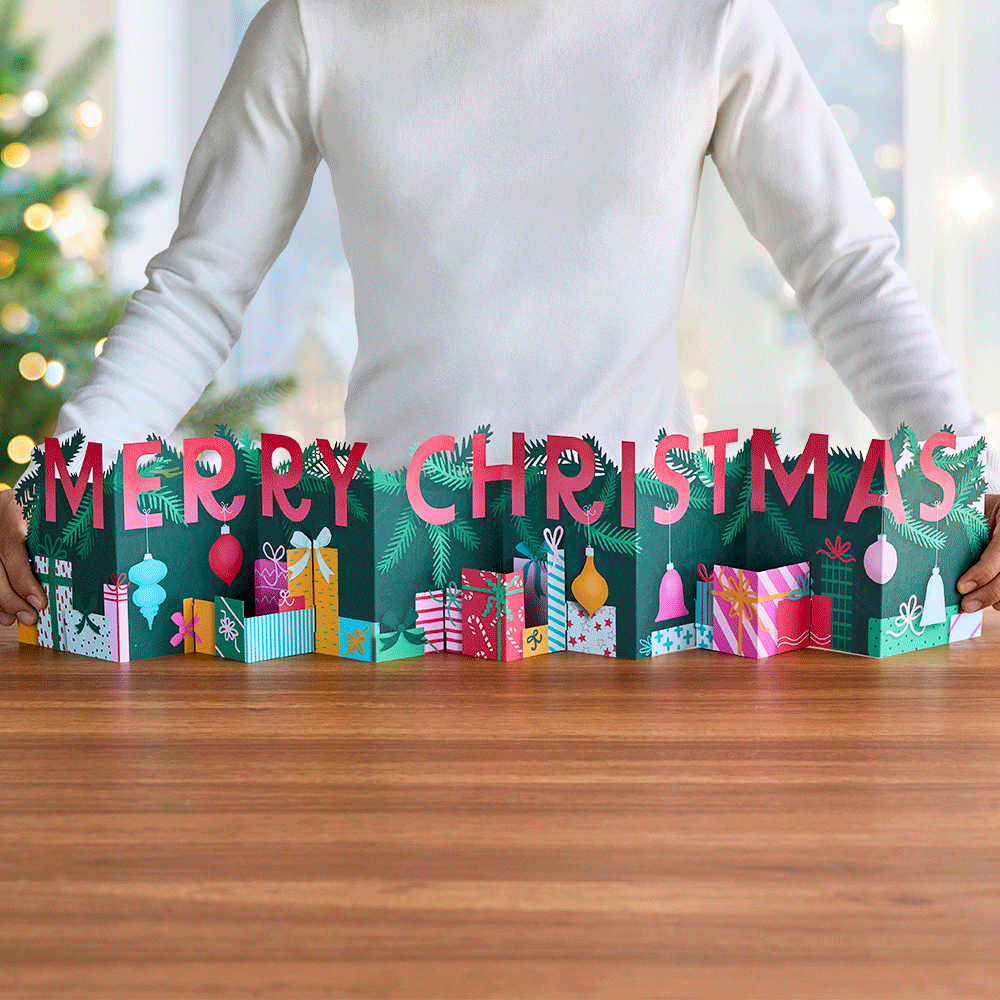 Under the Tree Merry Christmas Loooooong Card™ (Expands to 2 feet)、mySite、solidvoid