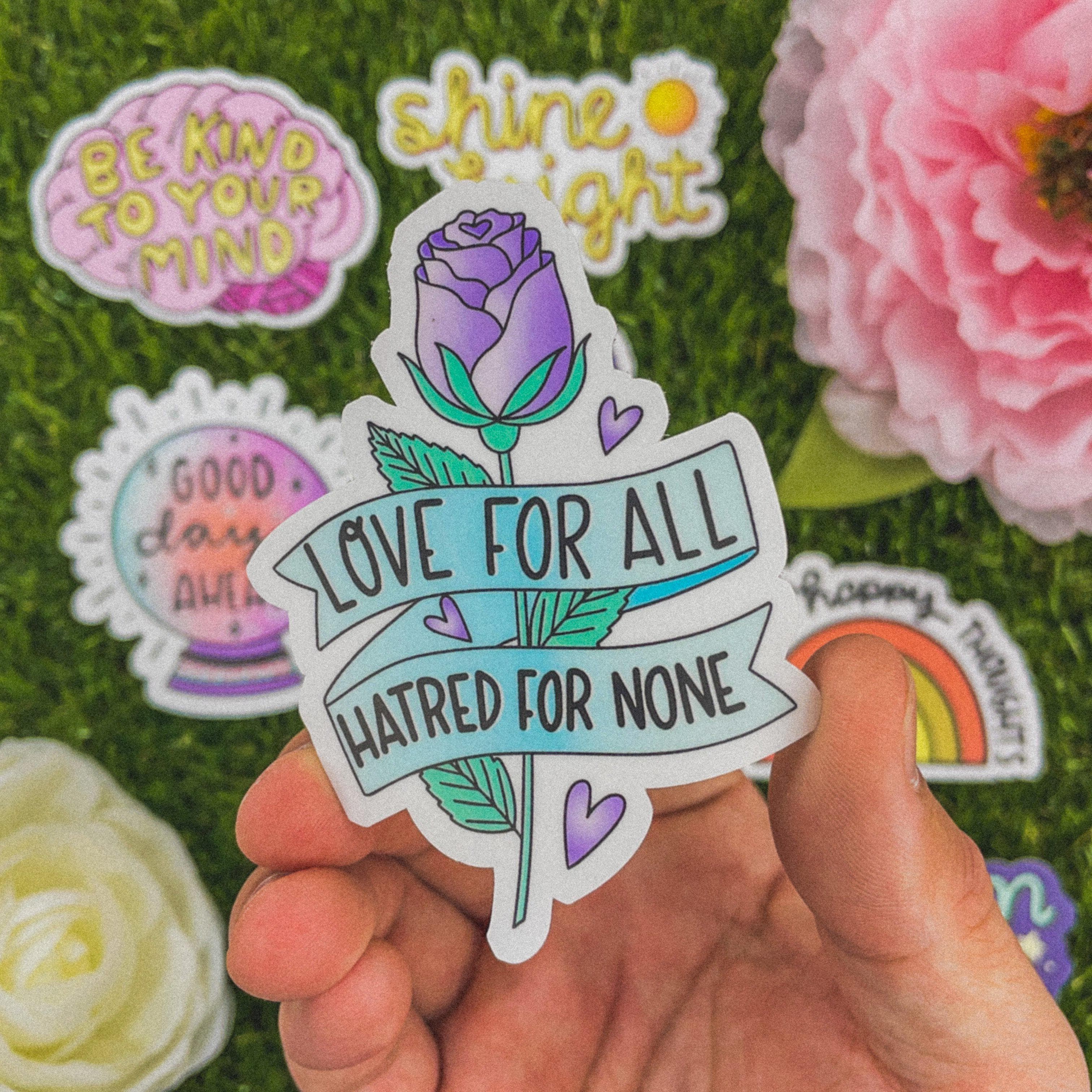  Love For All Hatred For None Purple Rose Sticker、mySite、elrpsem3k
